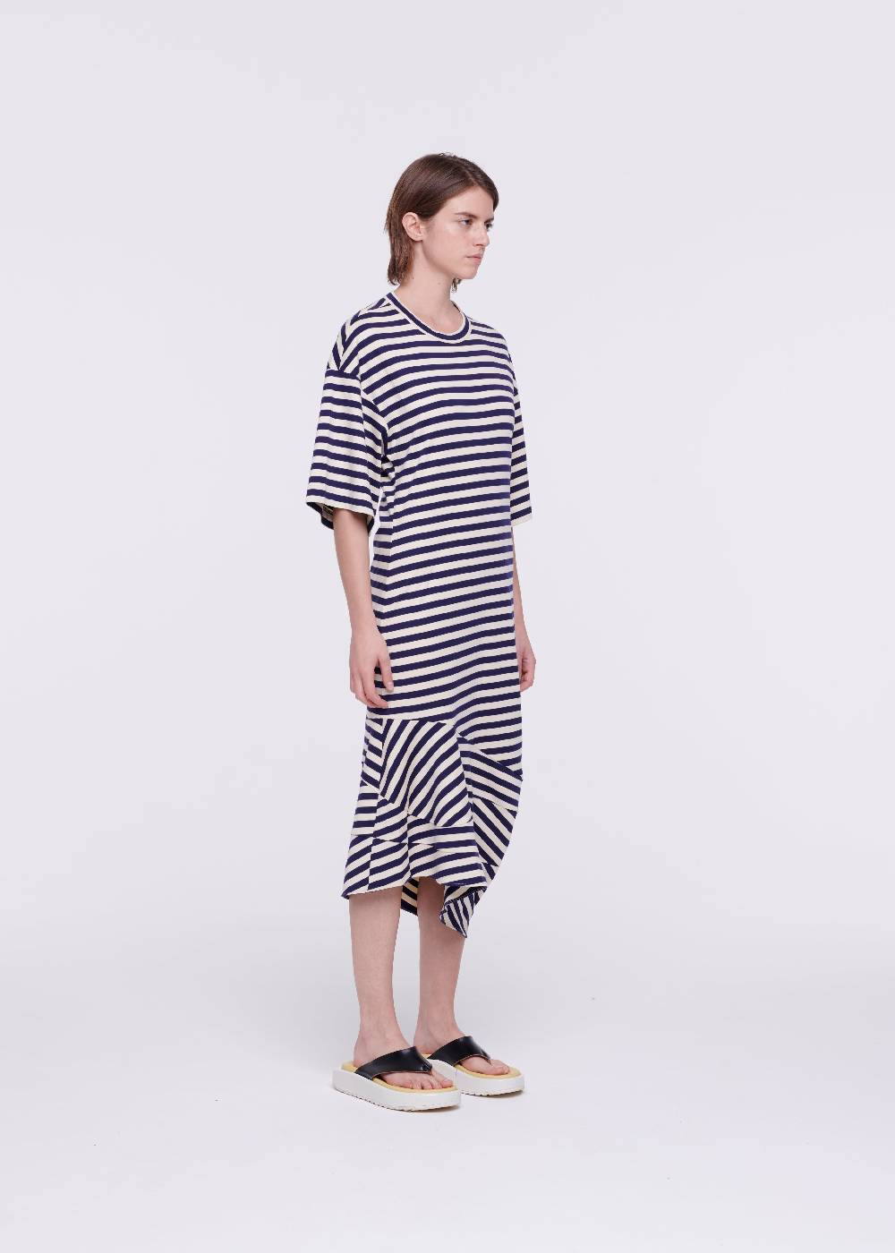 Plan C ABITO MIDI IN JERSEY A RIGHE Offerta