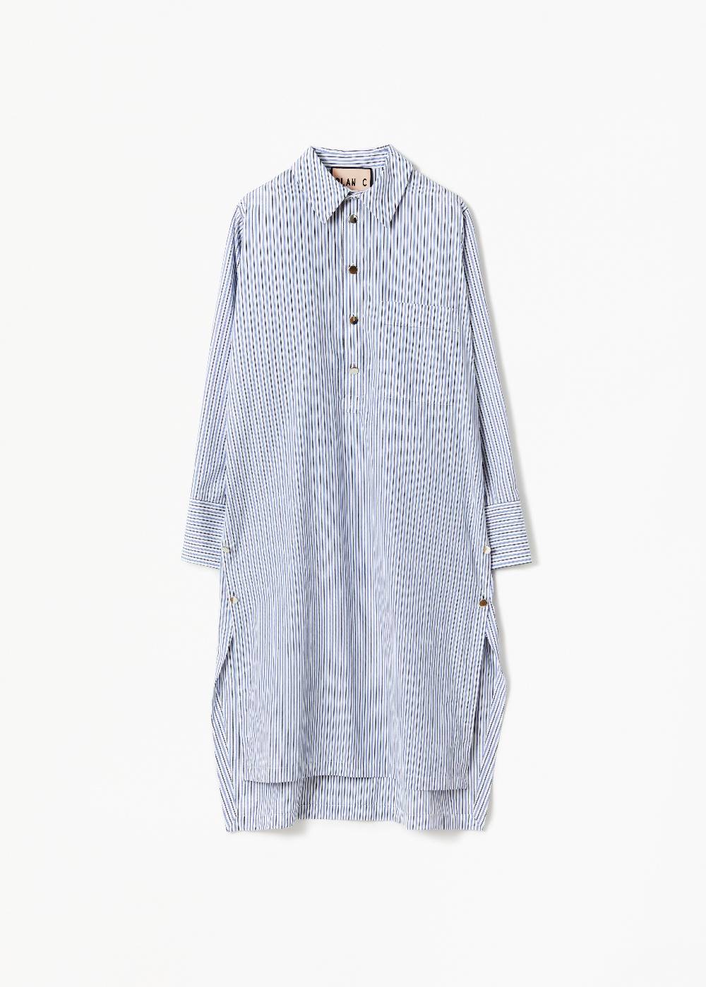 Plan C ABITO CAMICIA A RIGHE IN COTONE Economico