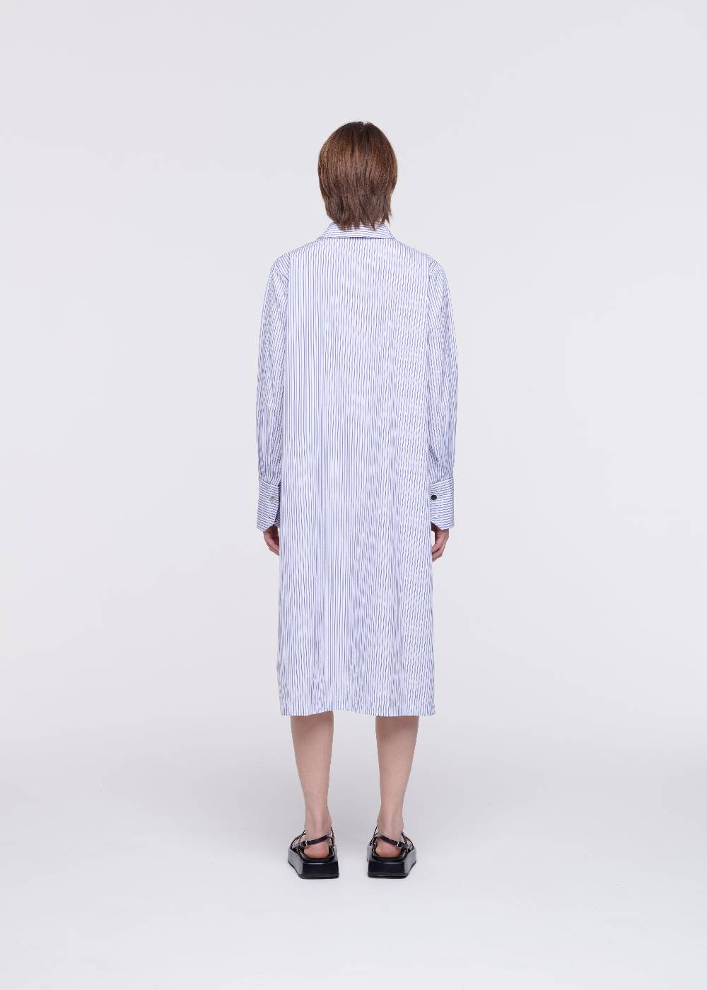 Plan C ABITO CAMICIA A RIGHE IN COTONE Economico