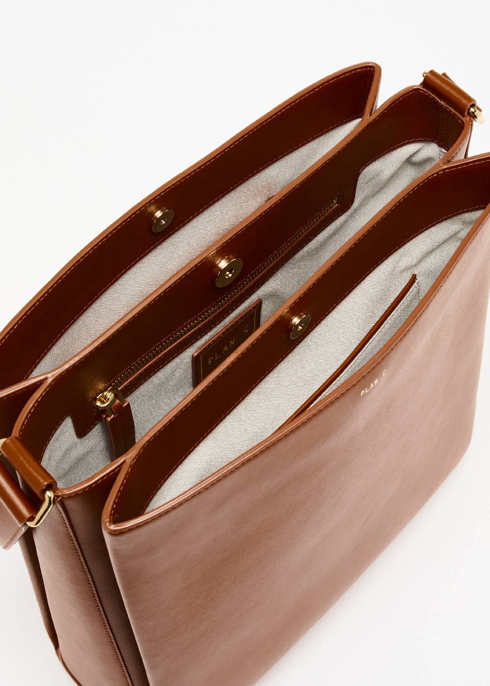 Plan C BORSA TOTE FOLDED TABACCO Vendita Calda