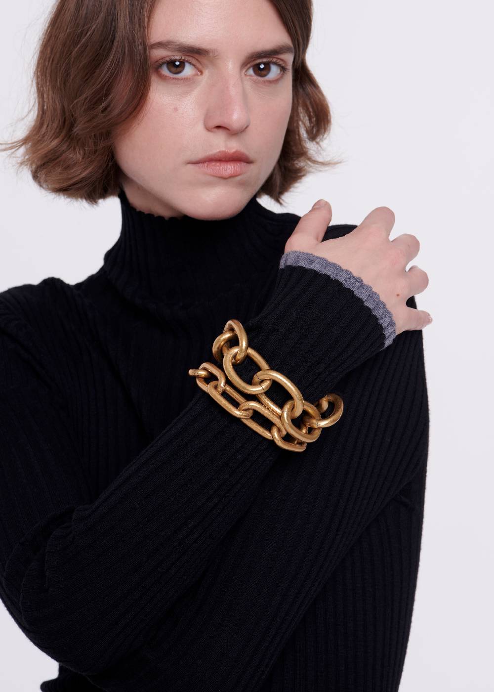 Plan C BRACCIALE CHUNKY DORATO A CATENA Spedizione Gratuita