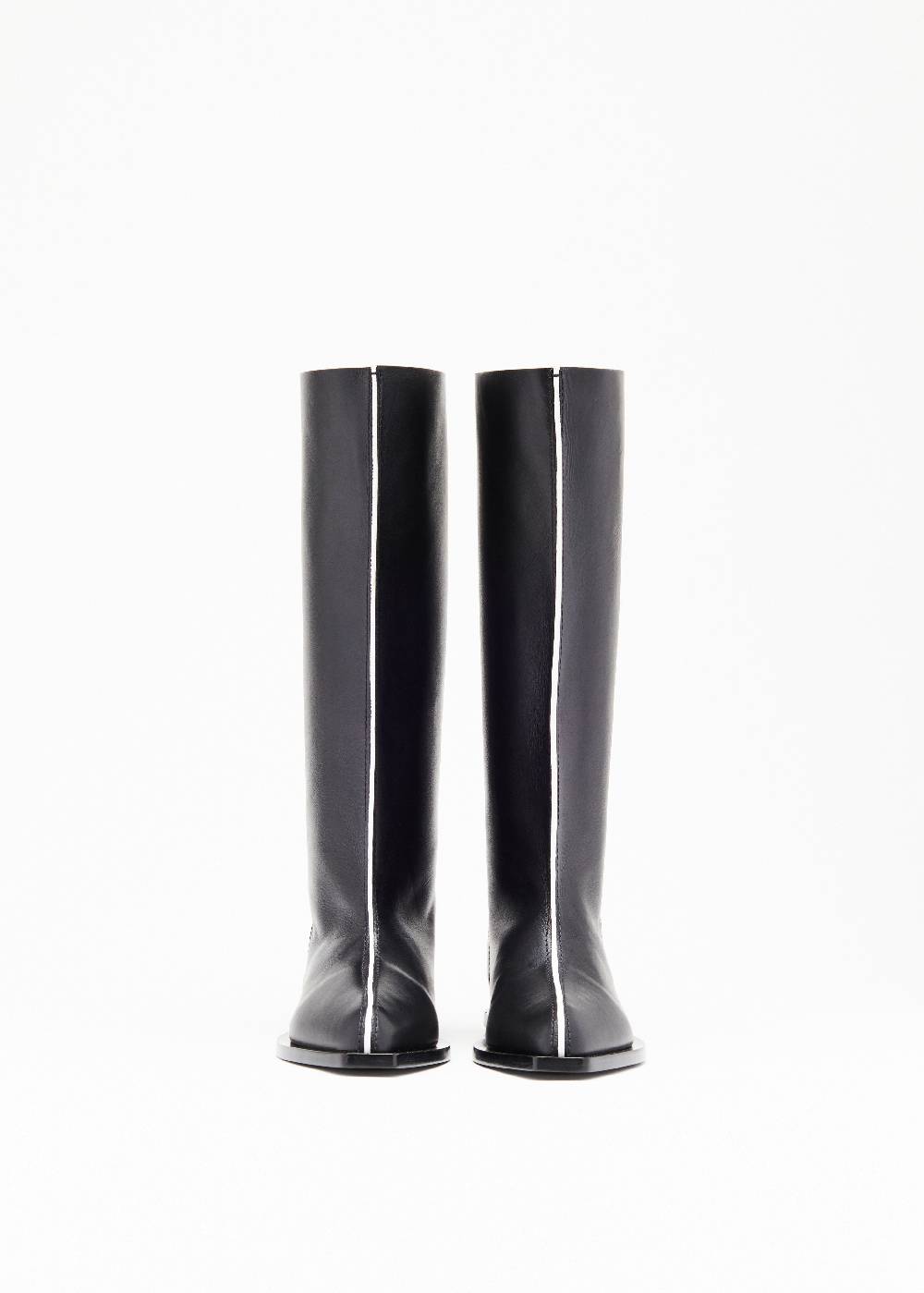 Plan C BLACK LEATHER HIGH BOOTS Qualità Garantita