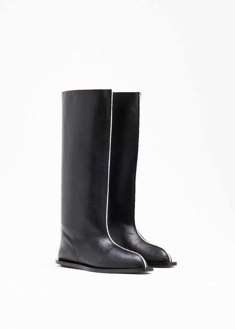 Plan C BLACK LEATHER HIGH BOOTS Qualità Garantita