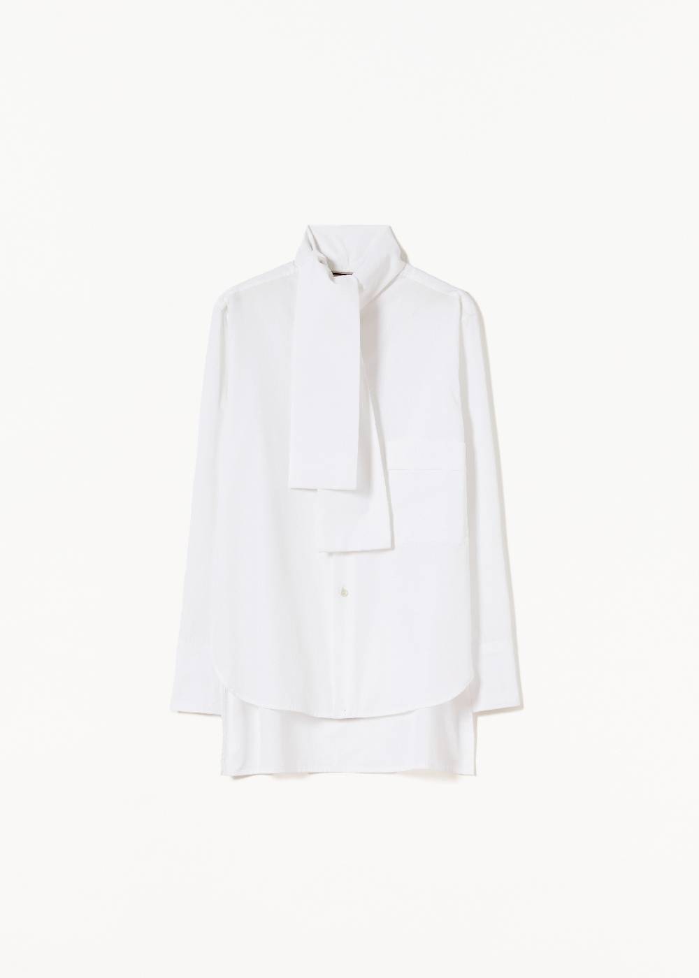 Plan C CAMICIA BIANCA DI COTONE CON FOULARD Promozione Limitata
