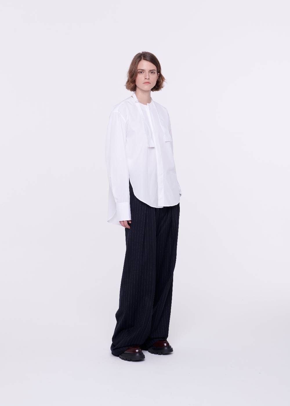 Plan C CAMICIA BIANCA DI COTONE CON PAPILLON Fino Al -60%