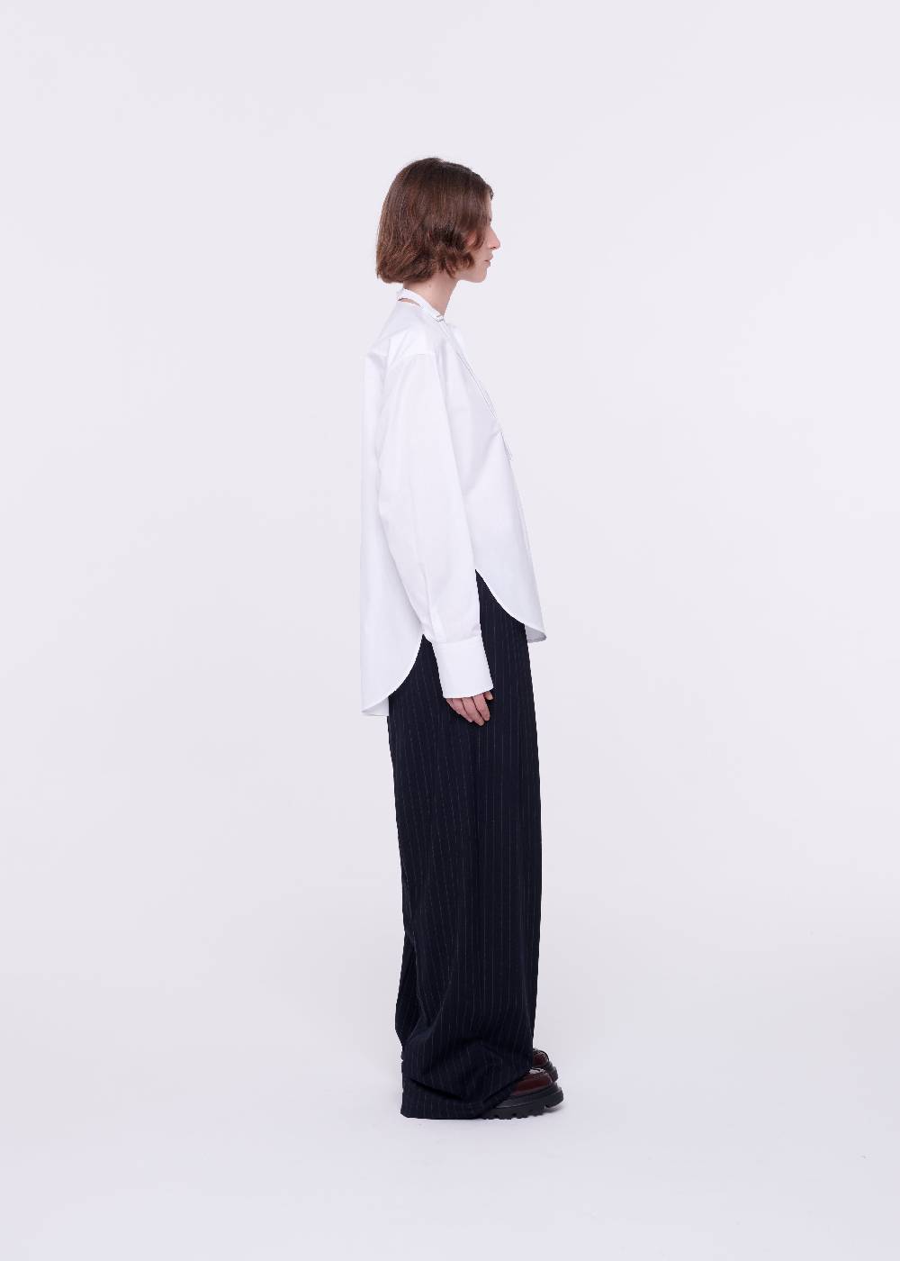 Plan C CAMICIA BIANCA DI COTONE CON PAPILLON Fino Al -60%