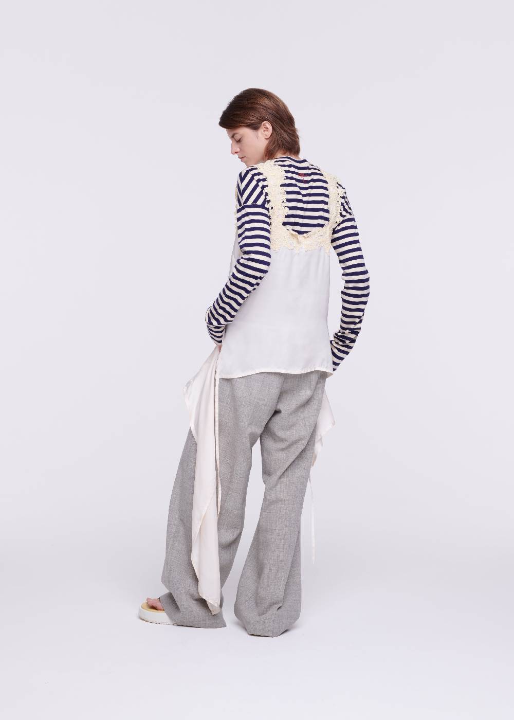 Plan C TOP IN RASO CON PIZZO Sconto