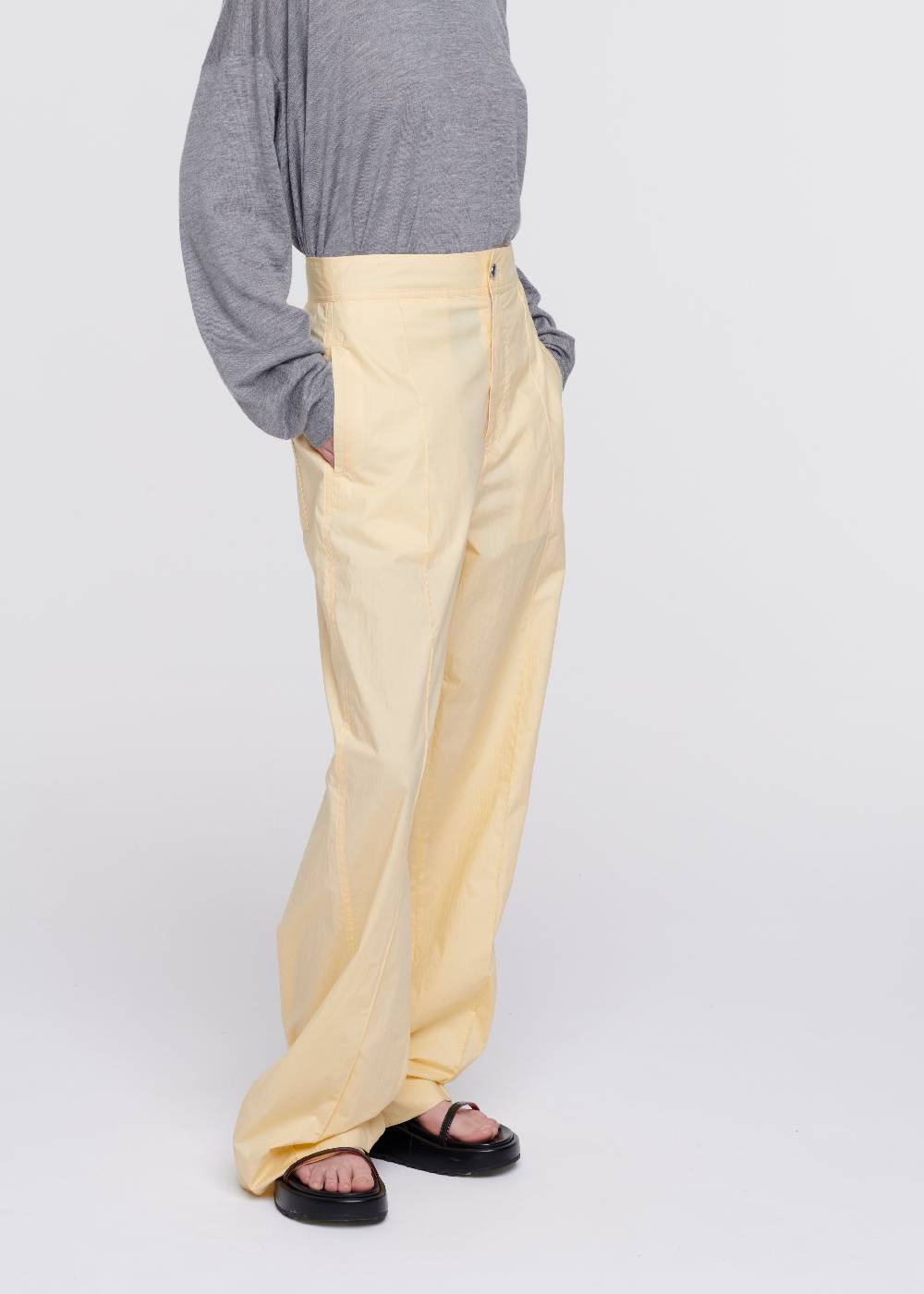 Plan C PANTALONI AMPI IN COTONE COLOR ZABAIONE Online