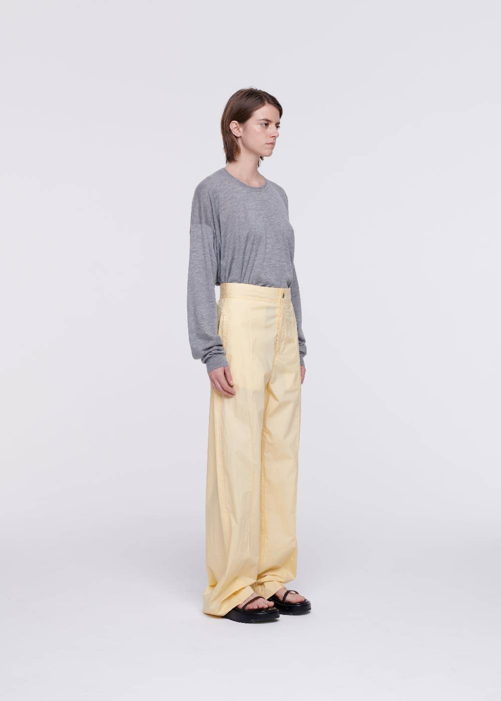 Plan C PANTALONI AMPI IN COTONE COLOR ZABAIONE Online