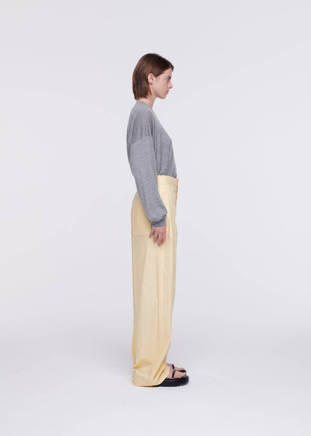 Plan C PANTALONI AMPI IN COTONE COLOR ZABAIONE Online