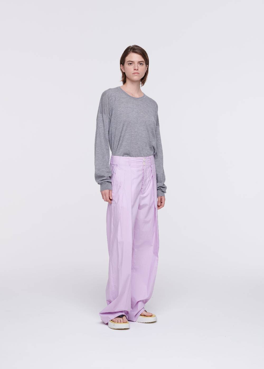 Plan C PANTALONI LILLA A GAMBA AMPIA Outlet