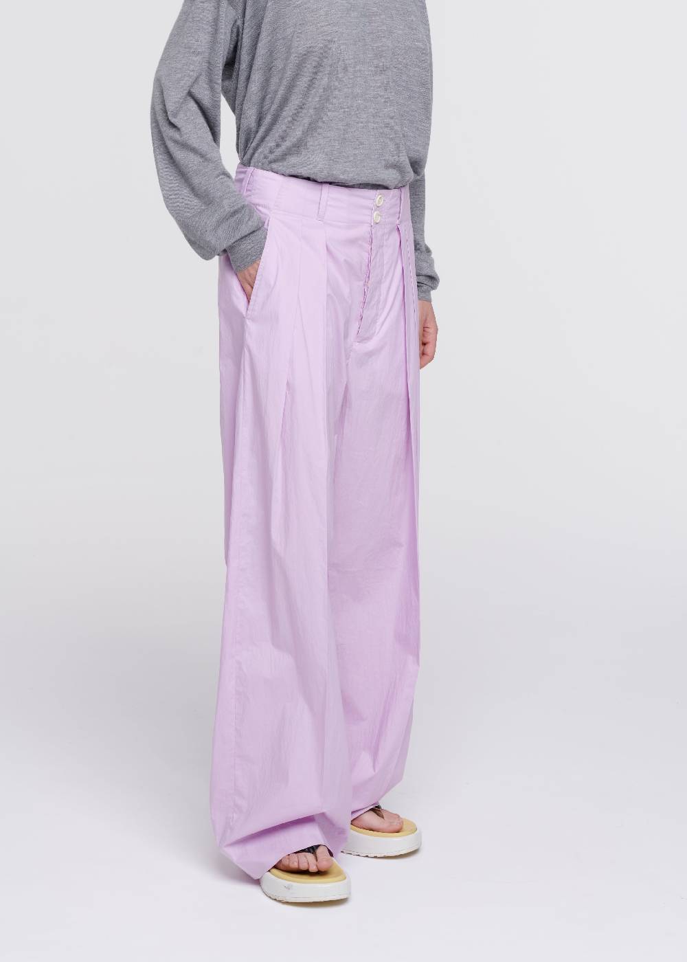 Plan C PANTALONI LILLA A GAMBA AMPIA Outlet