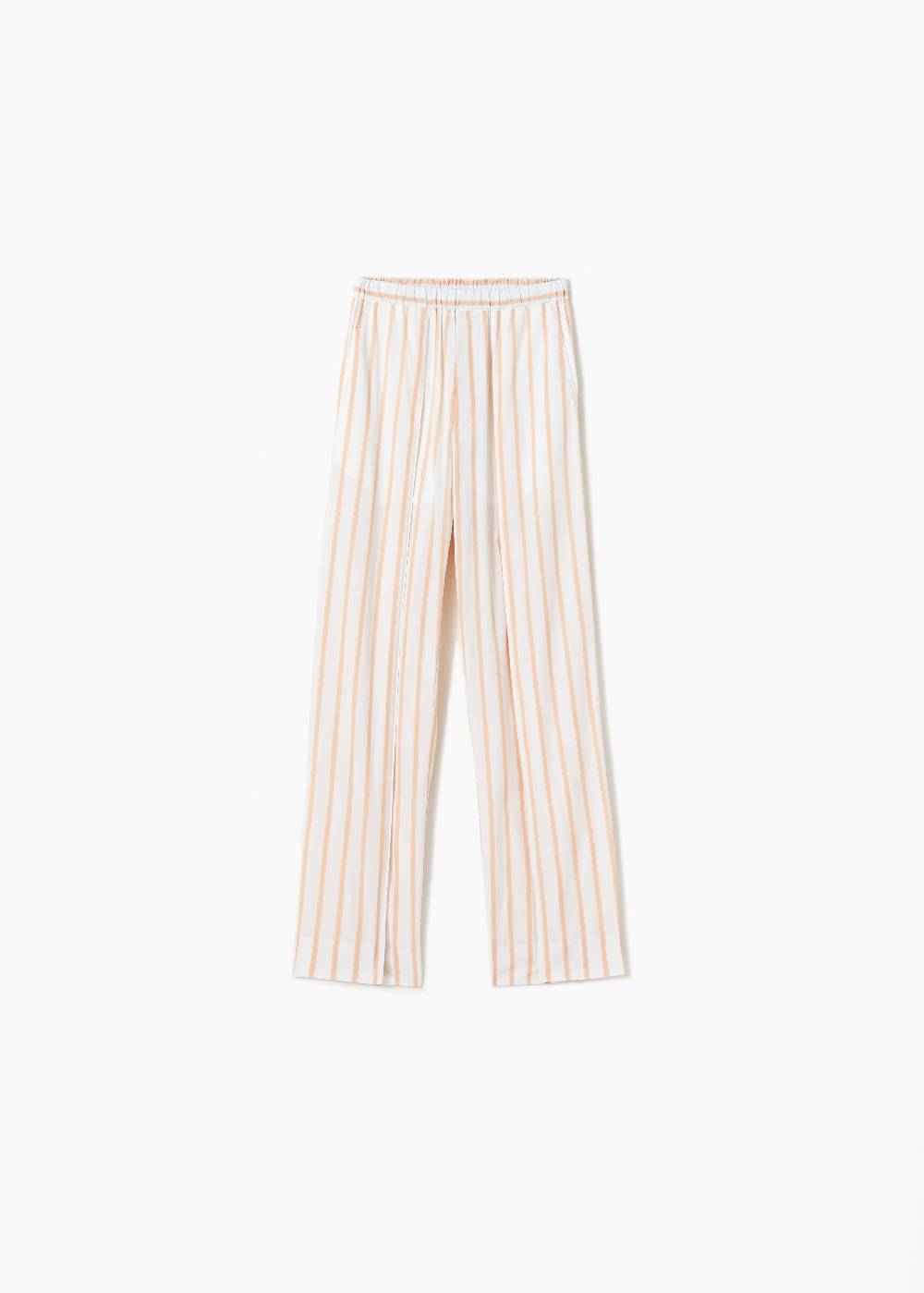 Plan C PANTALONI A RIGHE ROSA CON COULISSE In Vendita