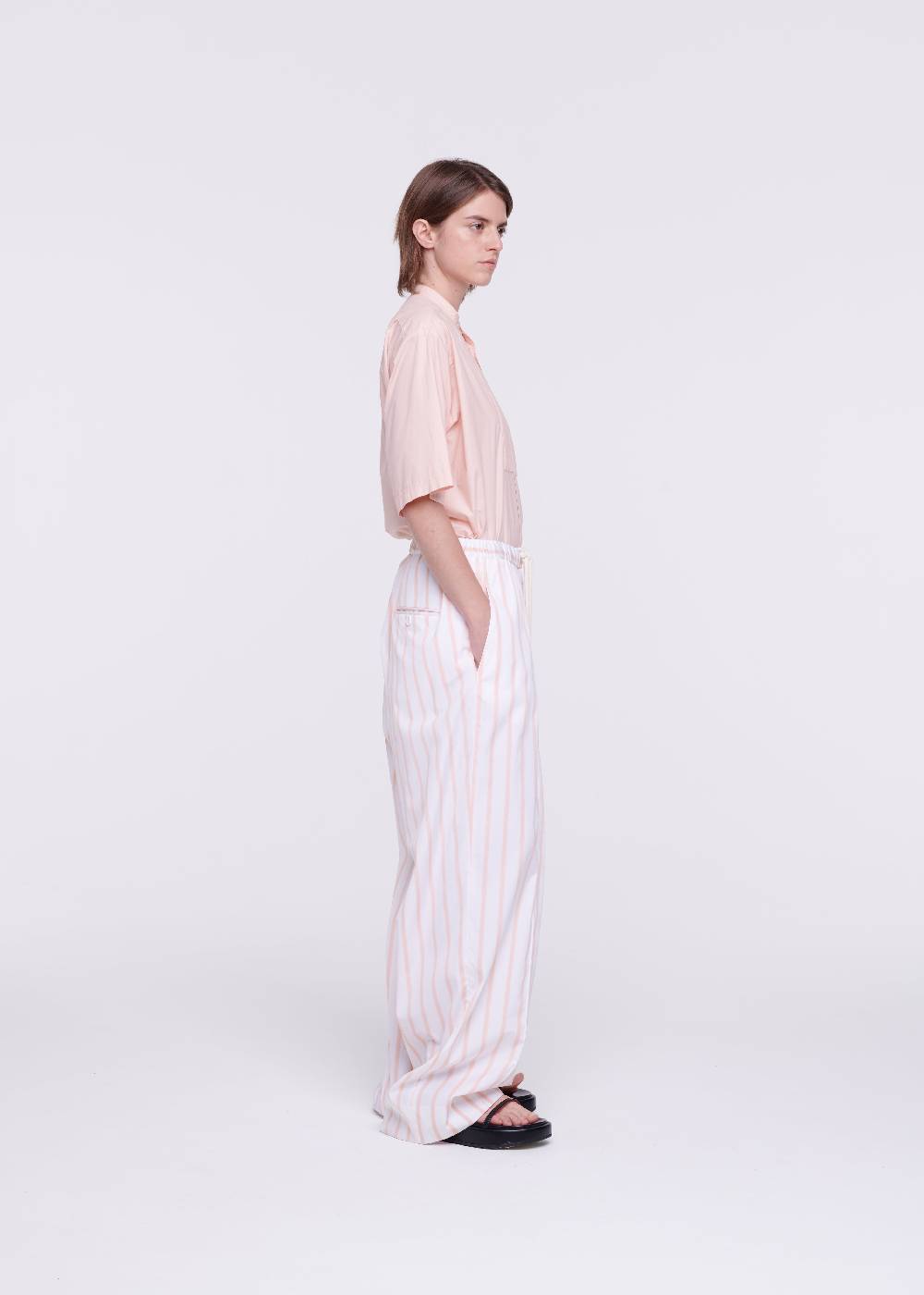 Plan C PANTALONI A RIGHE ROSA CON COULISSE In Vendita