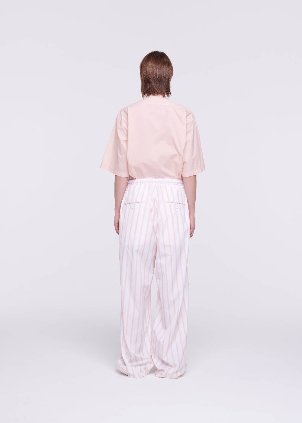 Plan C PANTALONI A RIGHE ROSA CON COULISSE In Vendita