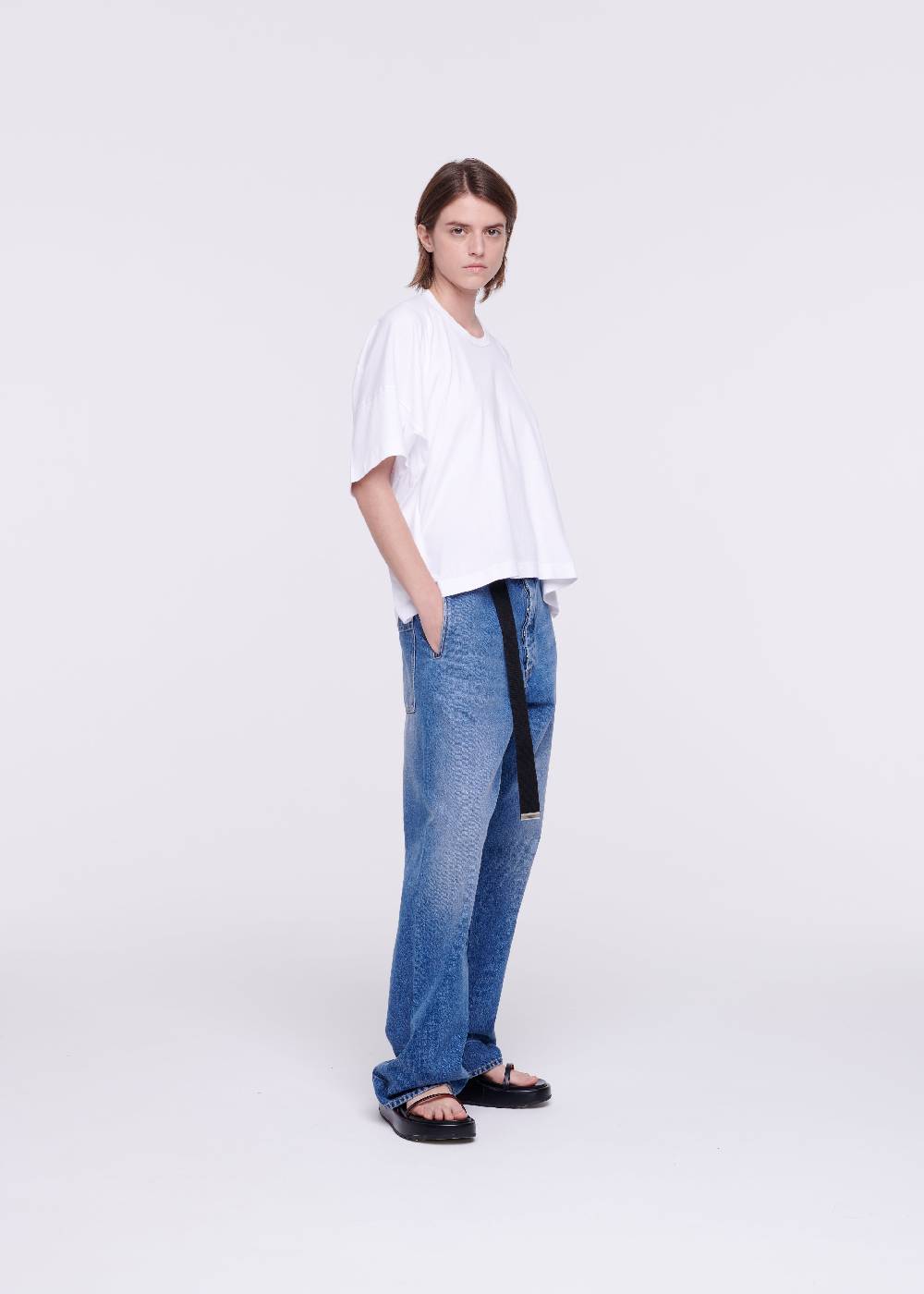 Plan C T-SHIRT BIANCA DRAPPEGGIATA IN COTONE Vendita Calda