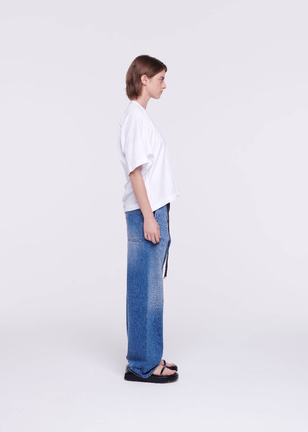 Plan C T-SHIRT BIANCA DRAPPEGGIATA IN COTONE Vendita Calda