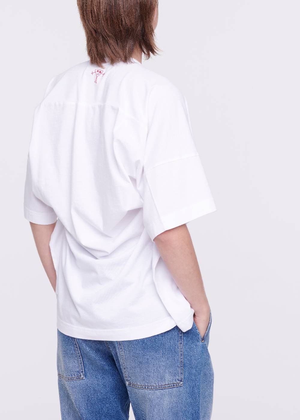 Plan C T-SHIRT BIANCA DRAPPEGGIATA IN COTONE Vendita Calda
