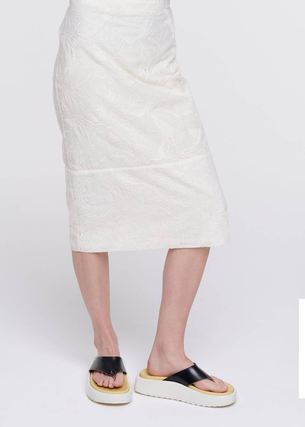 Plan C GONNA MIDI CON RICAMI FLOREALI Saldi Di Fabbrica