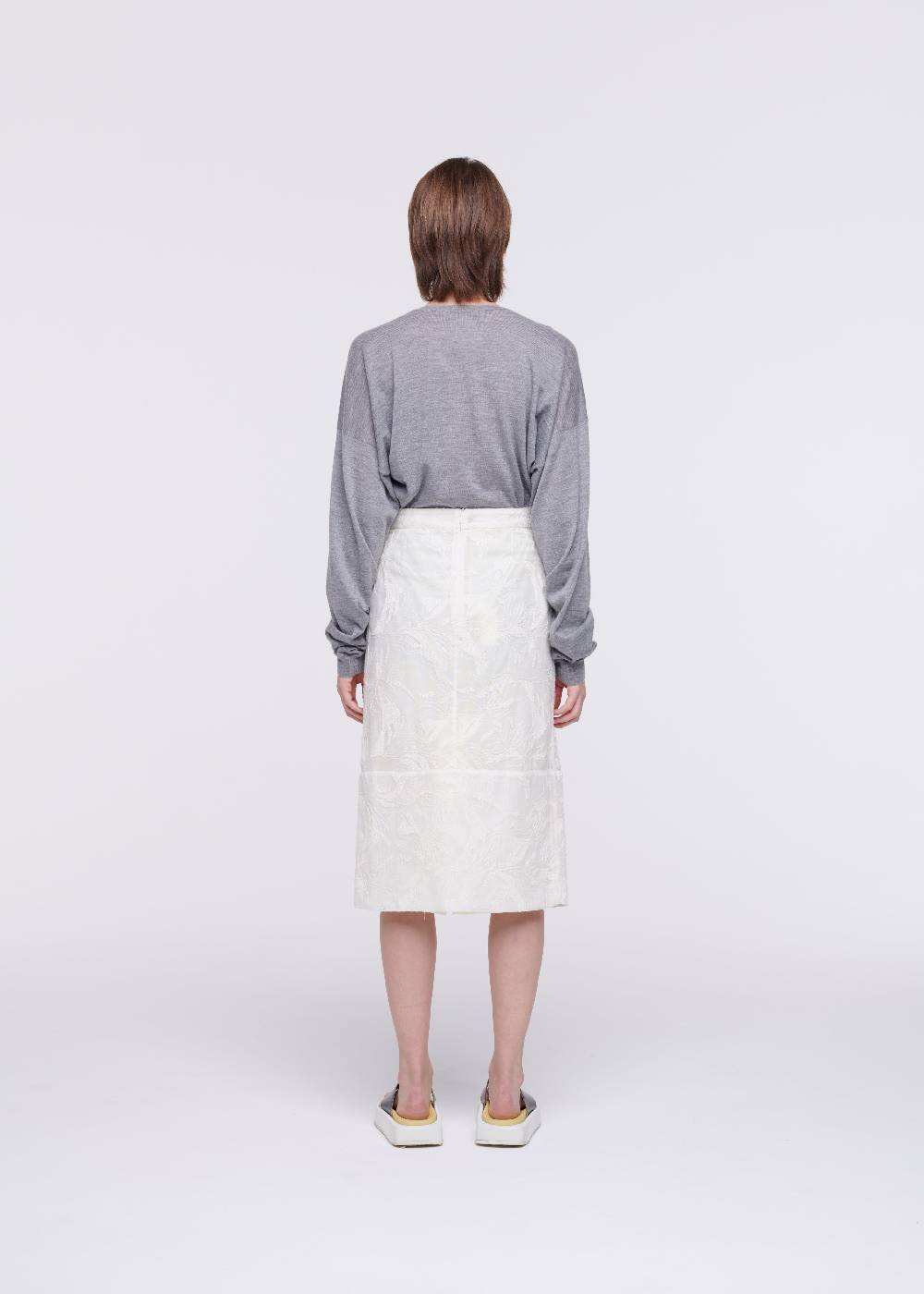 Plan C GONNA MIDI CON RICAMI FLOREALI Saldi Di Fabbrica