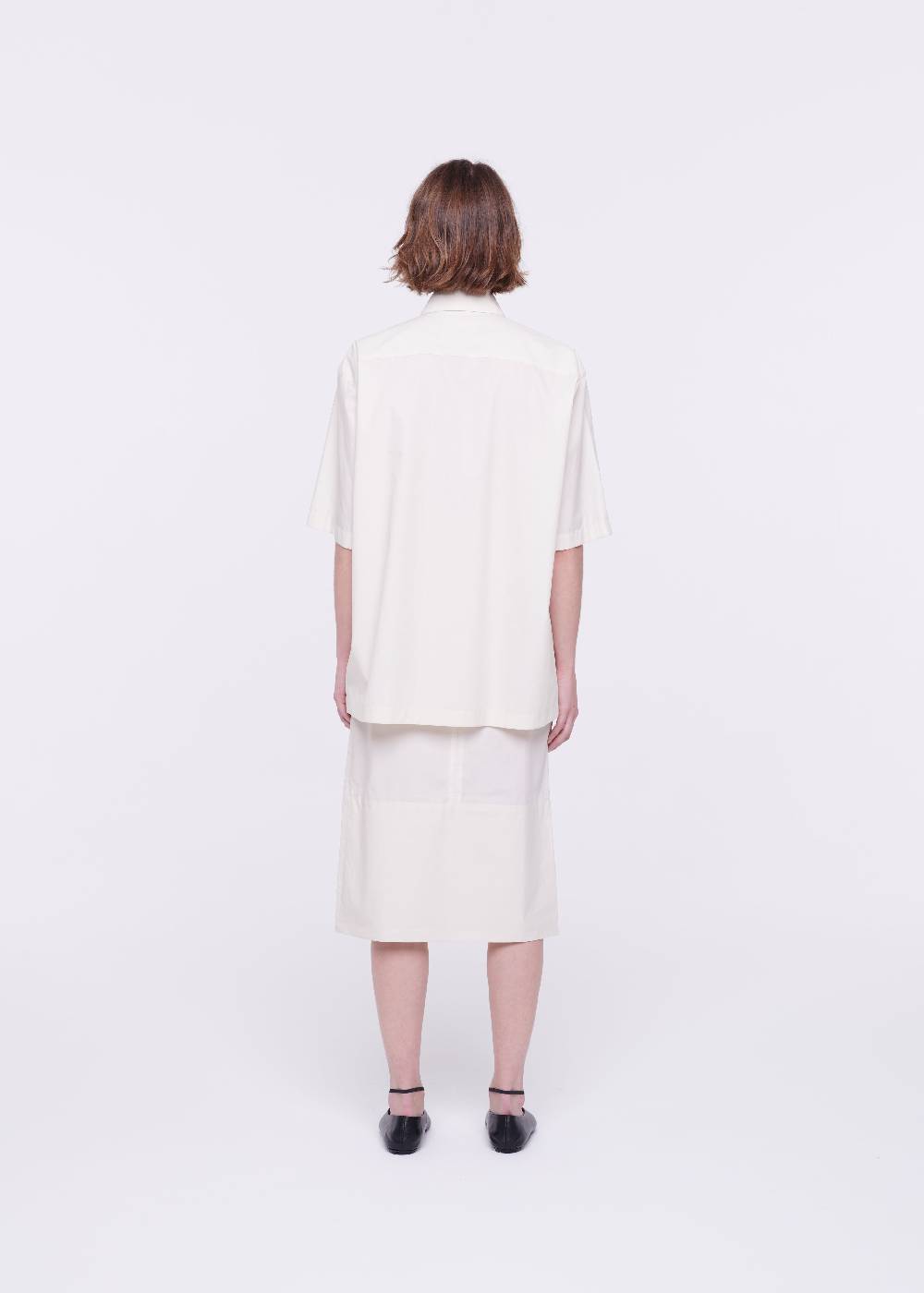 Plan C CAMICIA IN COTONE TECNICO CON RICAMO IN PAILLETTES Nuova