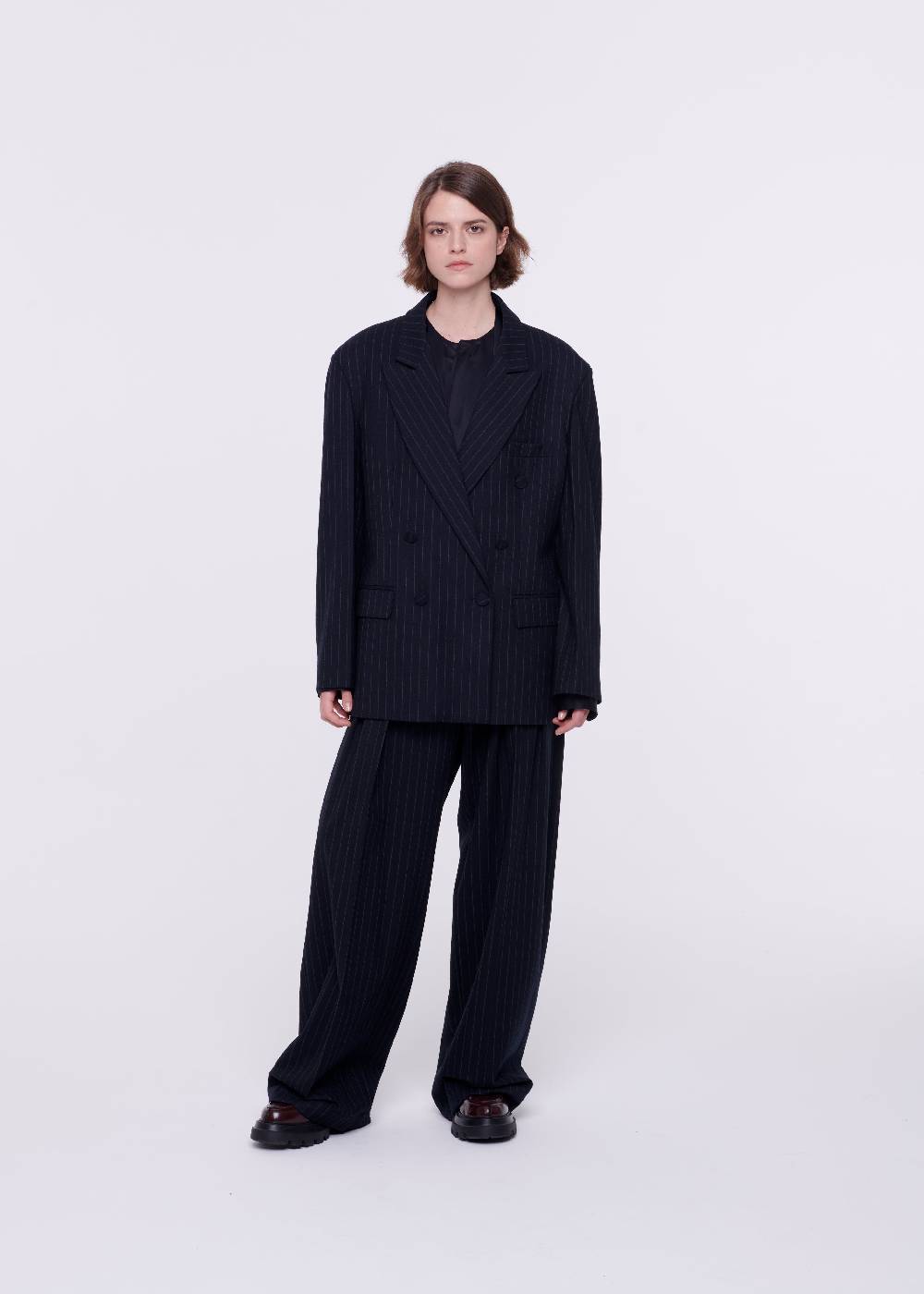 Plan C BLAZER DOPPIOPETTO GESSATO DI LANA Italy