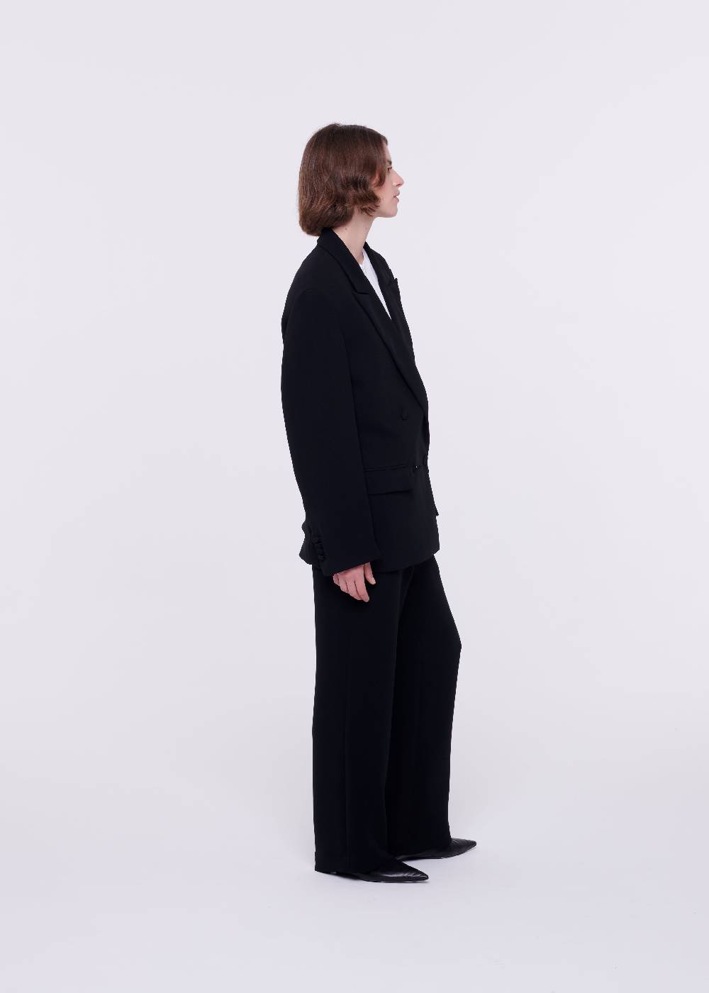 Plan C BLAZER DOPPIOPETTO IN CADY NERO In Linea