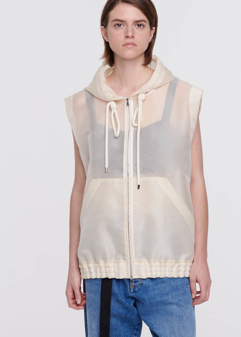 Plan C GILET CON CAPPUCCIO IN ORGANZA Negozi Online