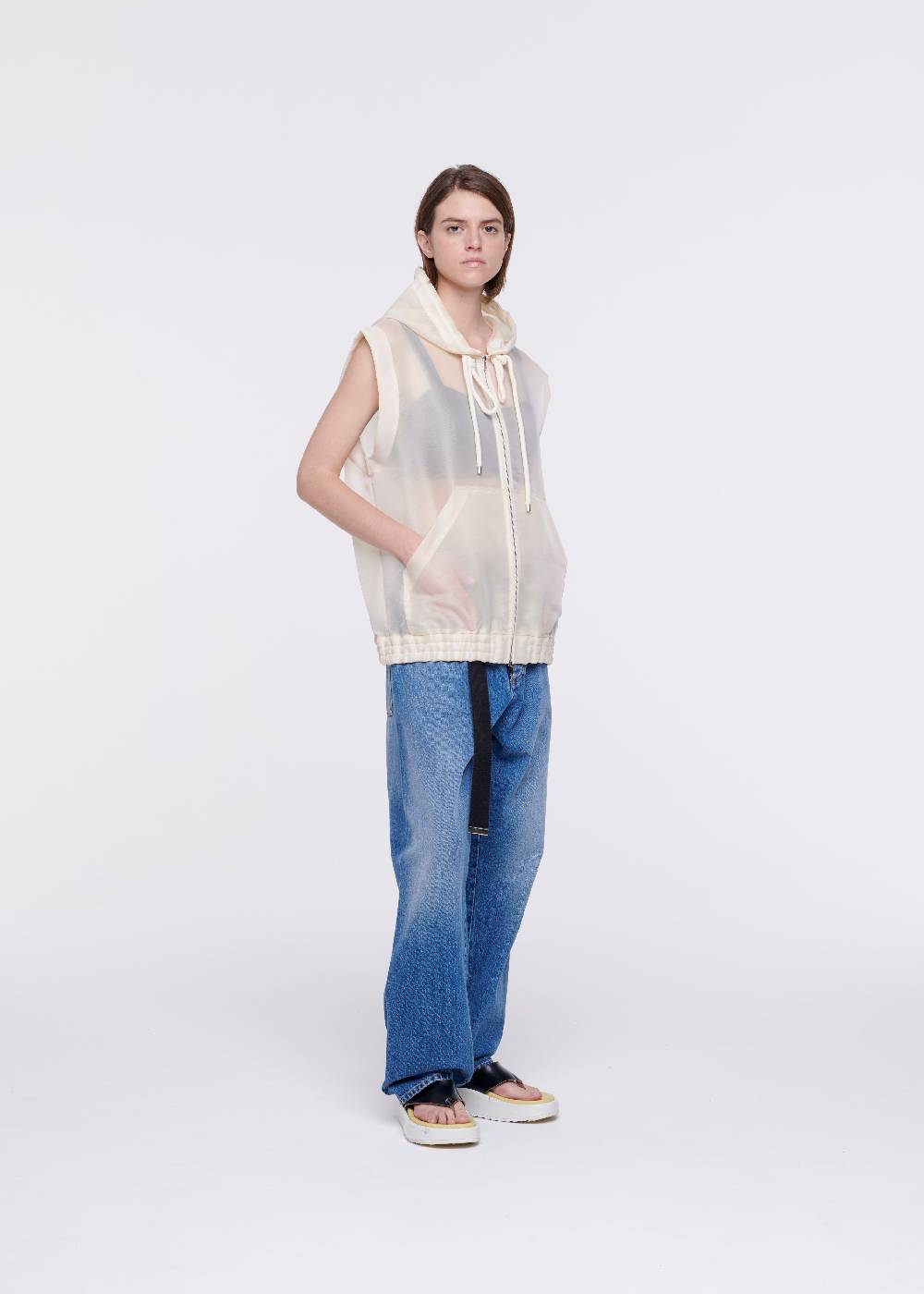 Plan C GILET CON CAPPUCCIO IN ORGANZA Negozi Online