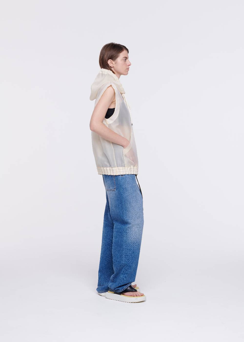 Plan C GILET CON CAPPUCCIO IN ORGANZA Negozi Online