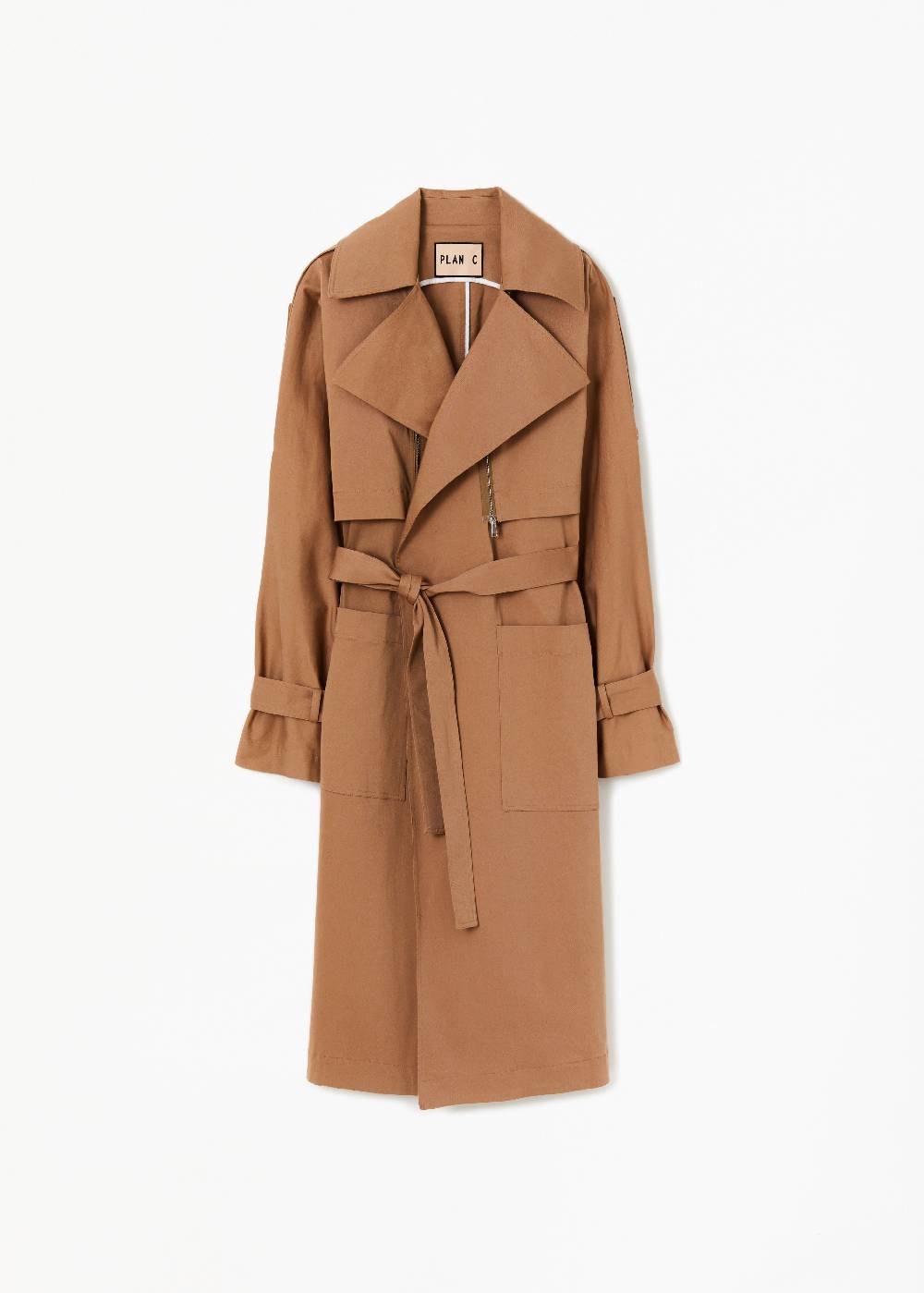 Plan C TRENCH IN COTONE COLOR CARAMELLO Acquista Ora