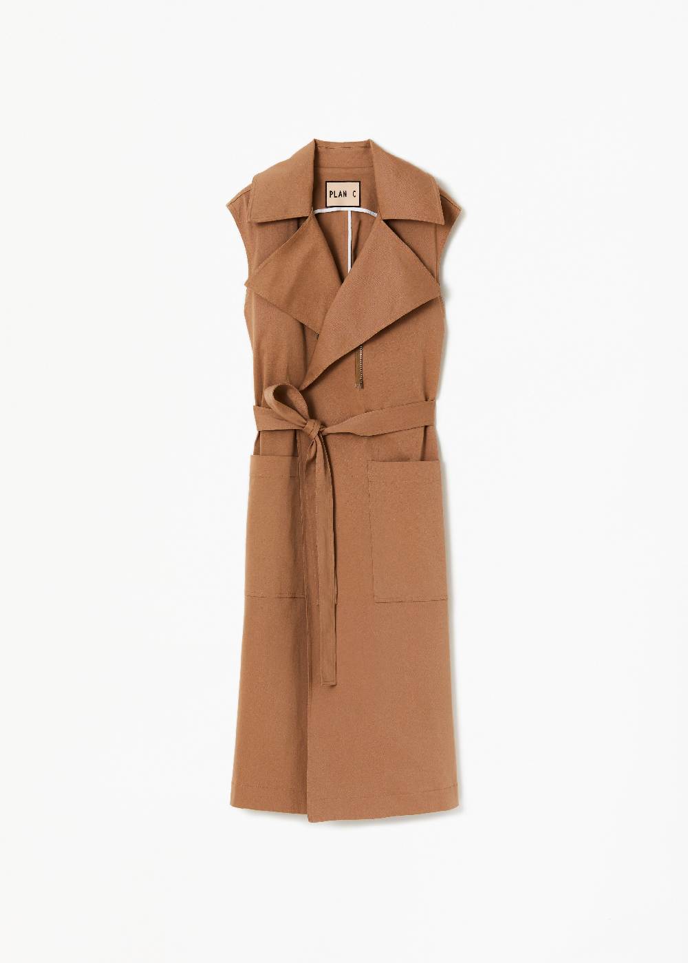 Plan C TRENCH IN COTONE COLOR CARAMELLO Acquista Ora