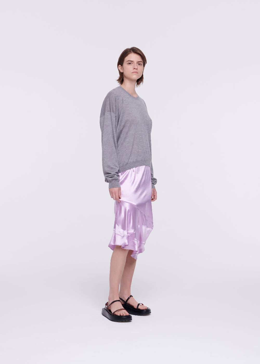 Plan C MAGLIONE GRIGIO IN CASHMERE DRAPPEGGIATO Shopping Online