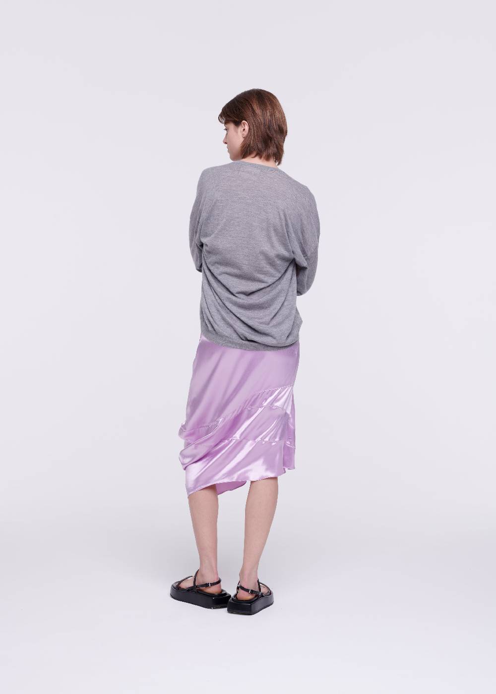 Plan C MAGLIONE GRIGIO IN CASHMERE DRAPPEGGIATO Shopping Online