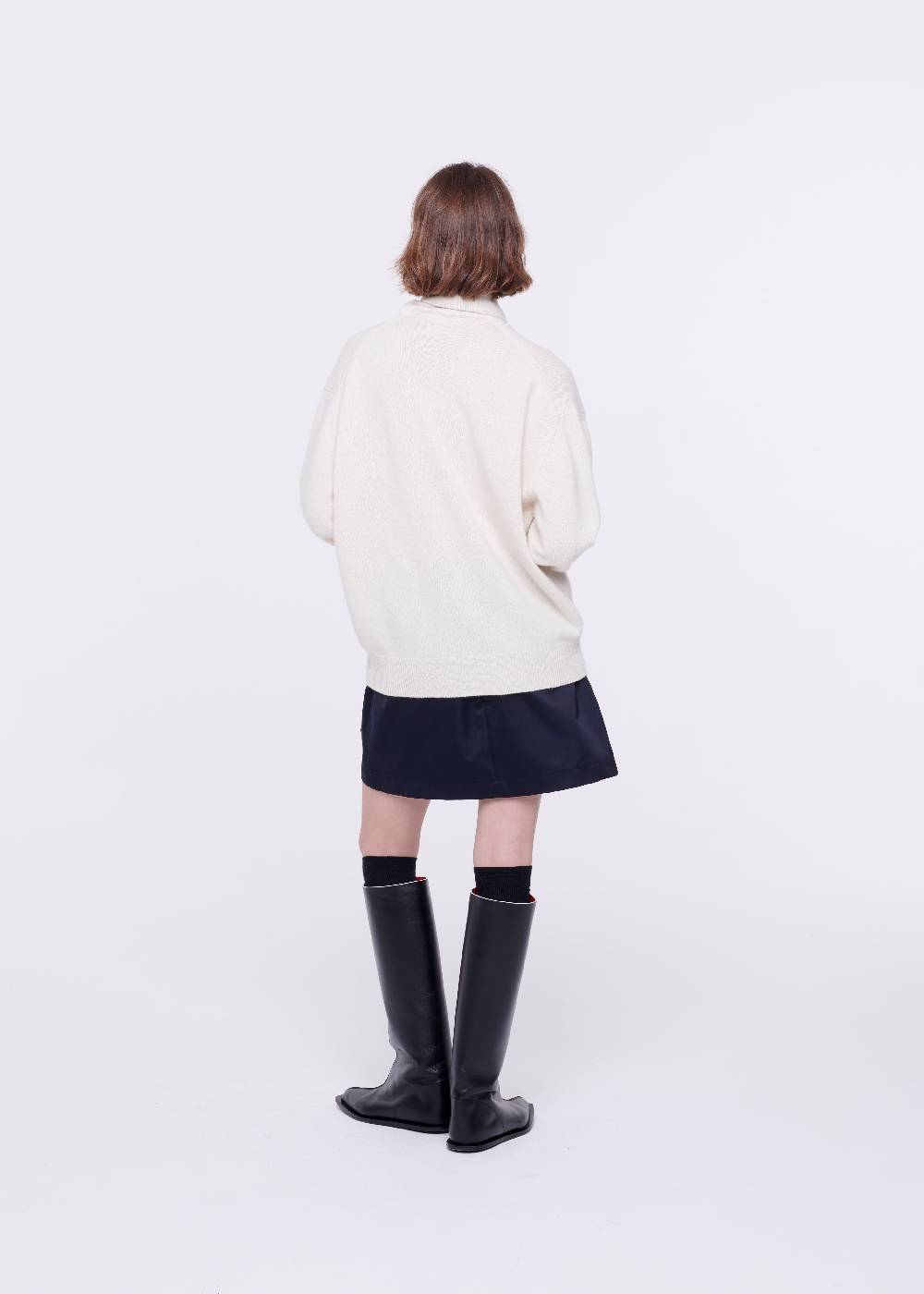 Plan C MAGLIONE CON SCIALLE IN LANA COLOR BURRO Vendita