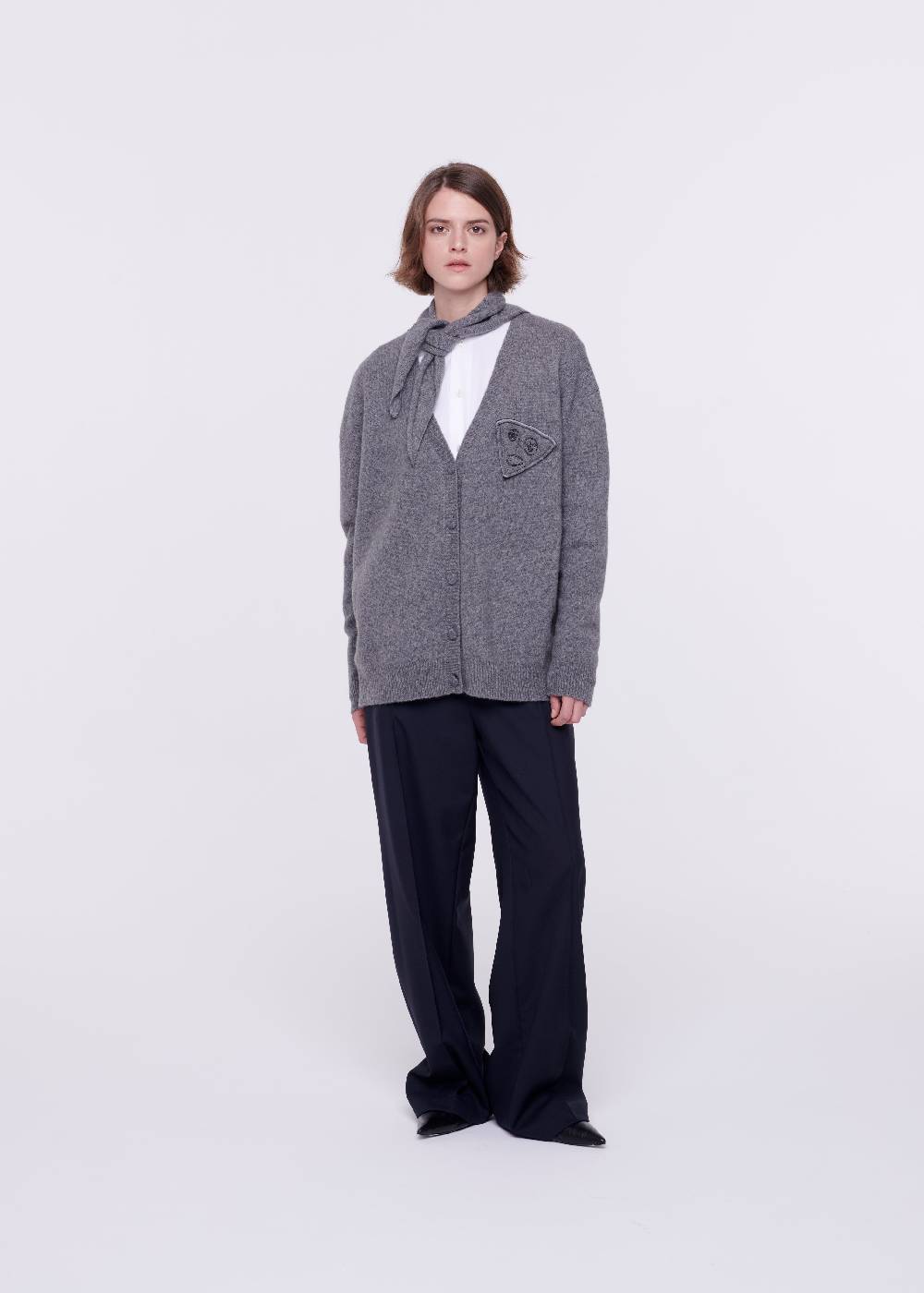 Plan C CARDIGAN IN LANA MERINO CON SCIALLE Convenienza