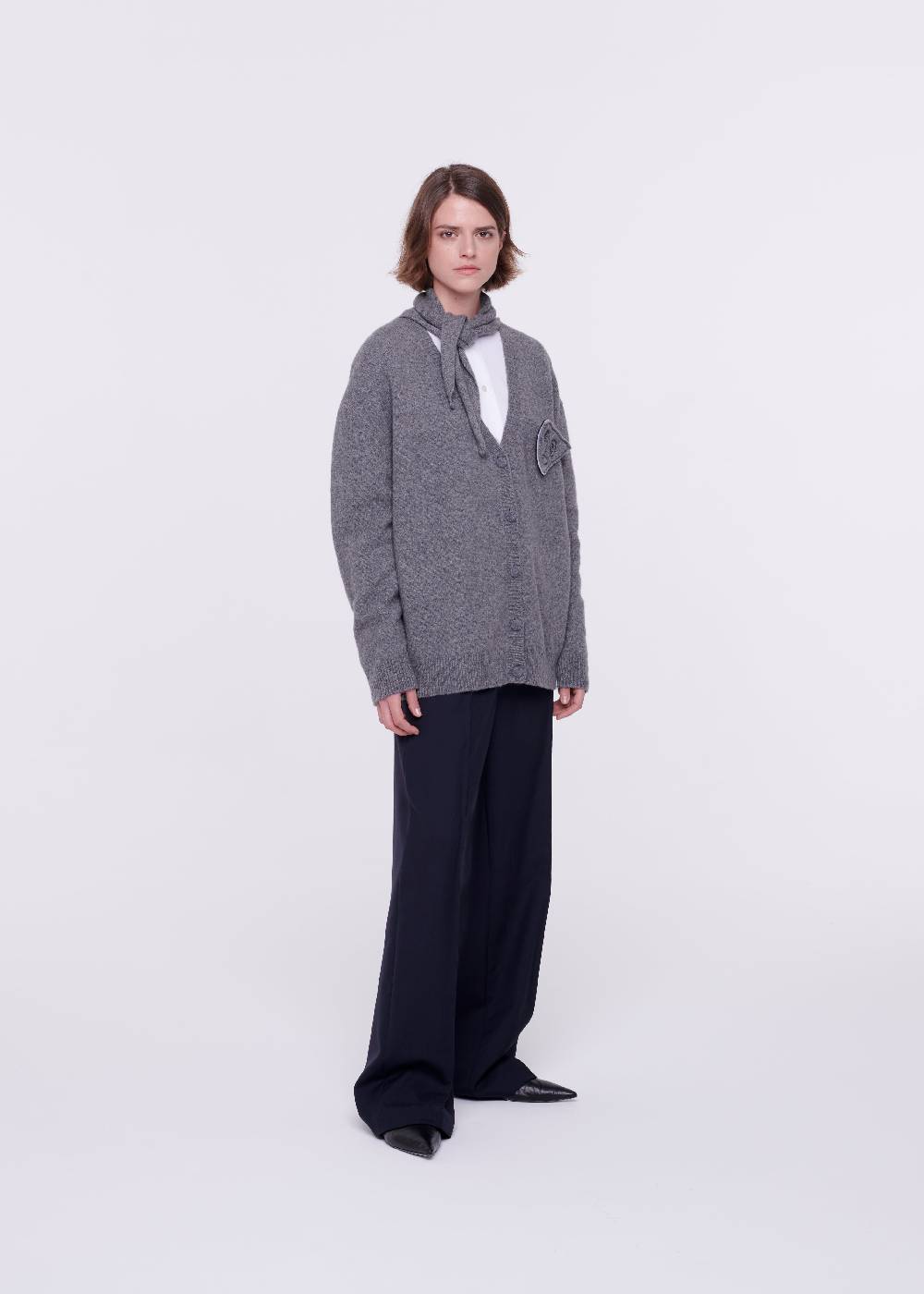 Plan C CARDIGAN IN LANA MERINO CON SCIALLE Convenienza