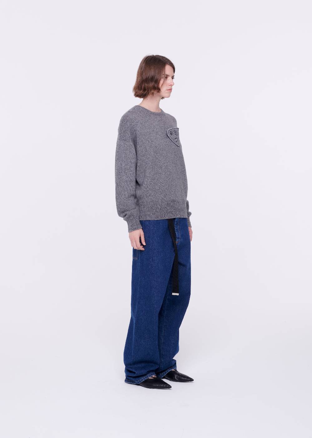 Plan C MAGLIONE GRIGIO IN LANA MERINO Offerta