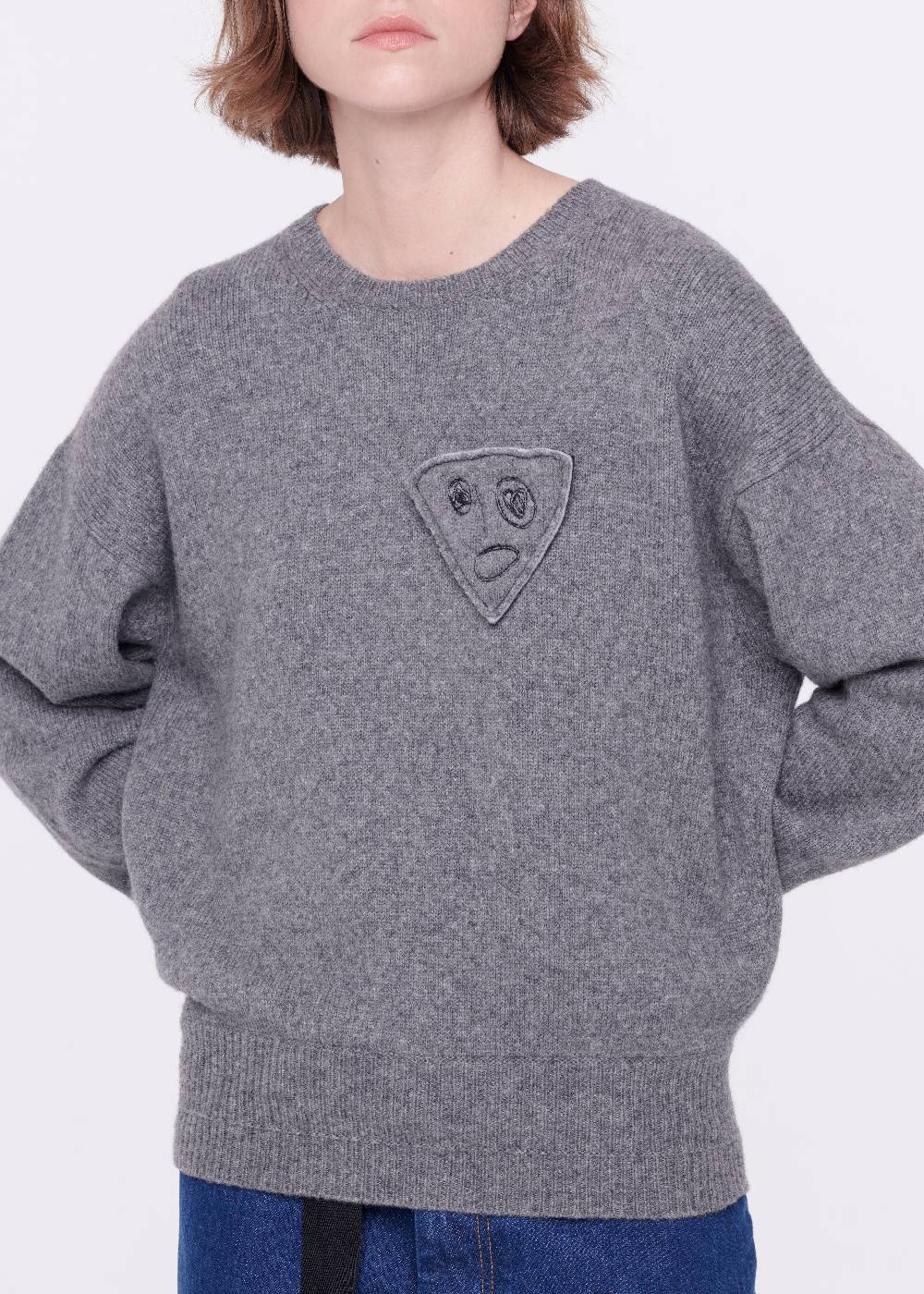 Plan C MAGLIONE GRIGIO IN LANA MERINO Offerta