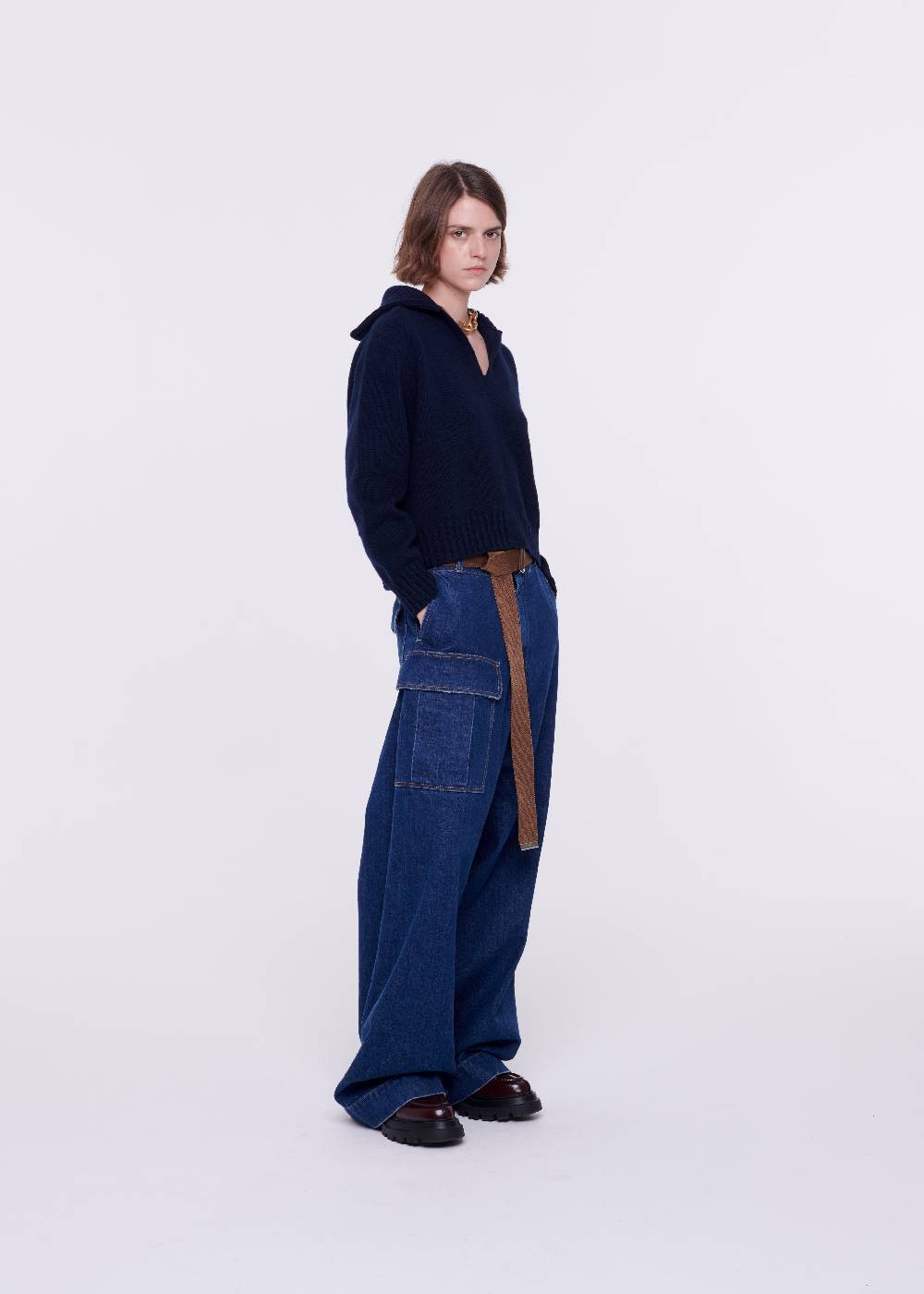 Plan C MAGLIONE NAVY IN CACHEMIRE Economico