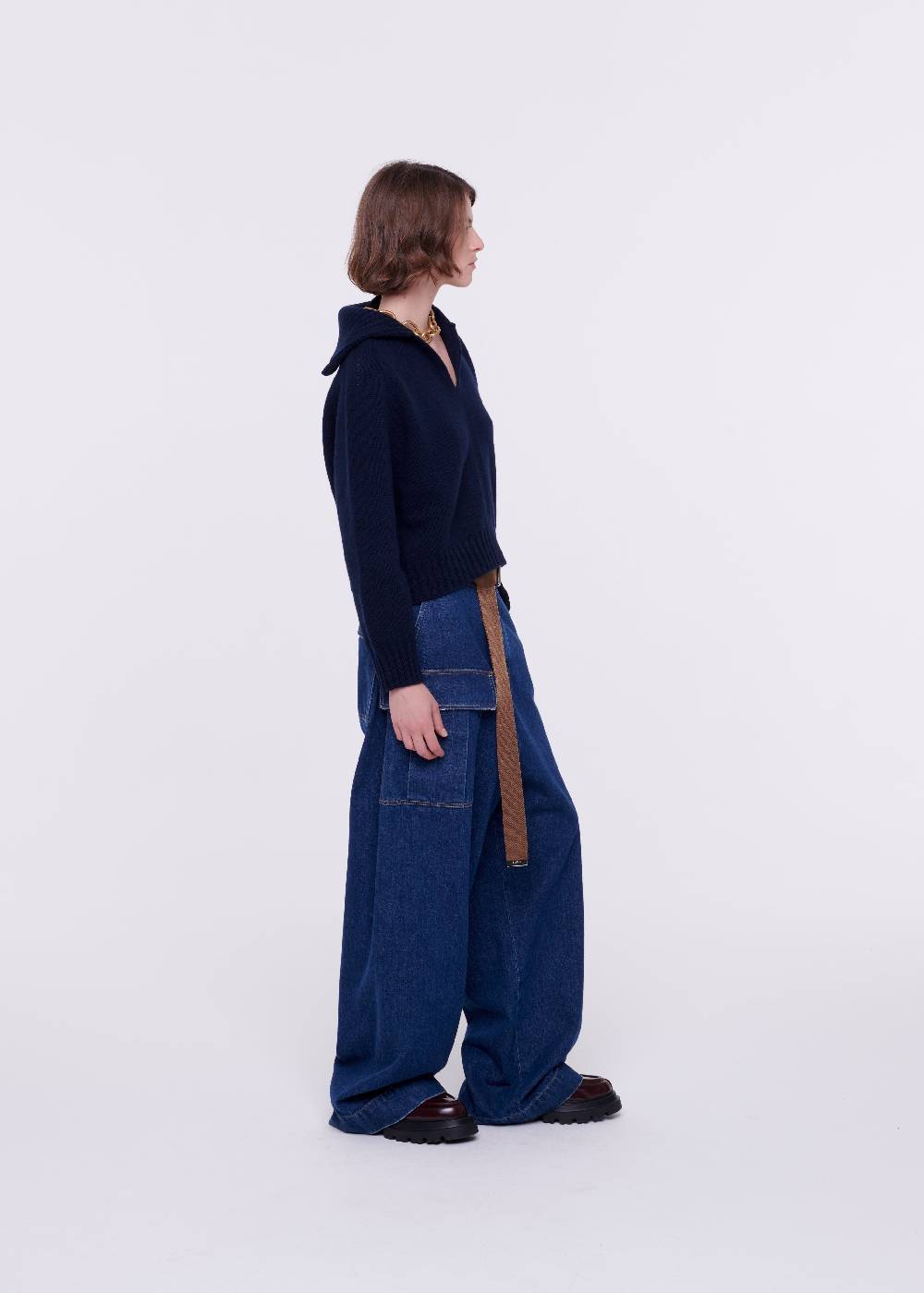 Plan C MAGLIONE NAVY IN CACHEMIRE Economico