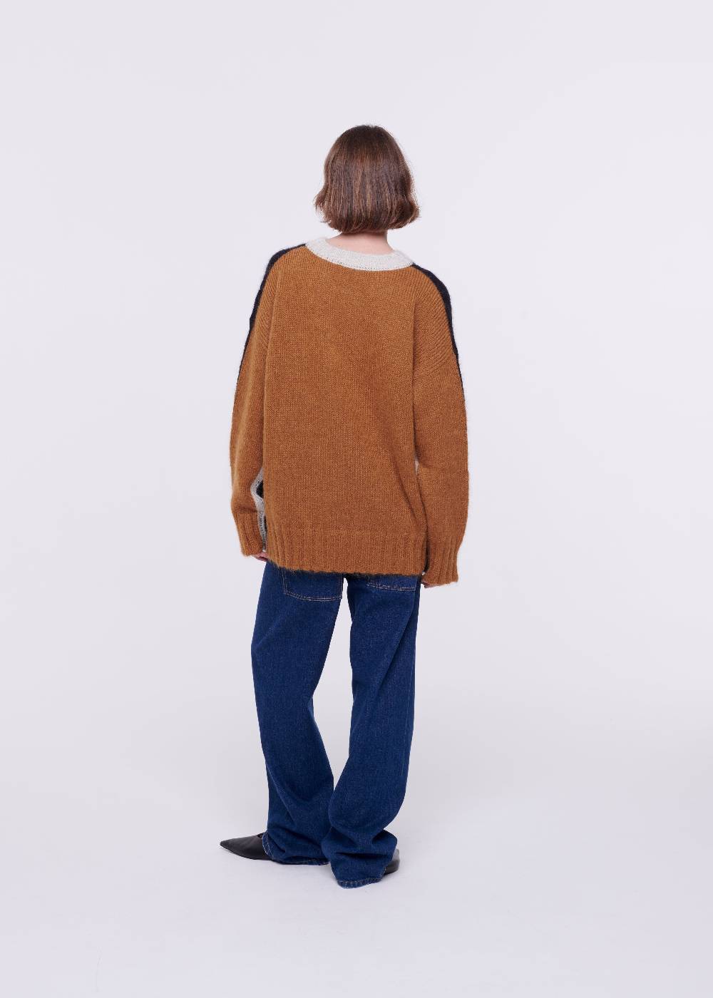 Plan C MAGLIONE COLOR-BLOCK IN MOHAIR In Vendita