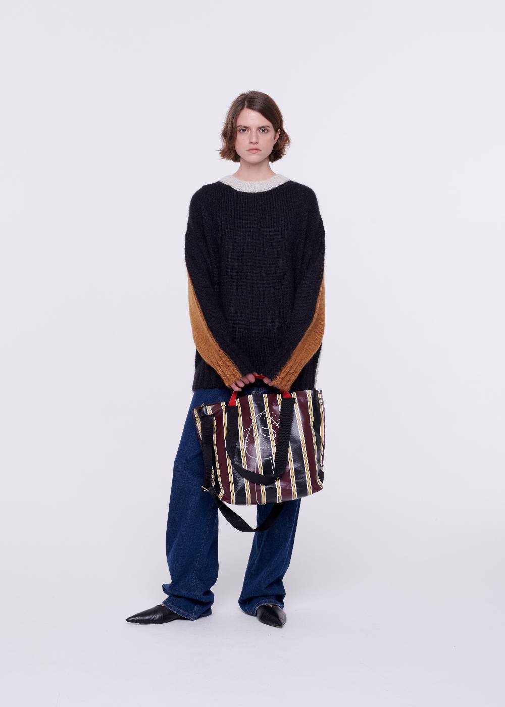 Plan C MAGLIONE COLOR-BLOCK IN MOHAIR In Vendita