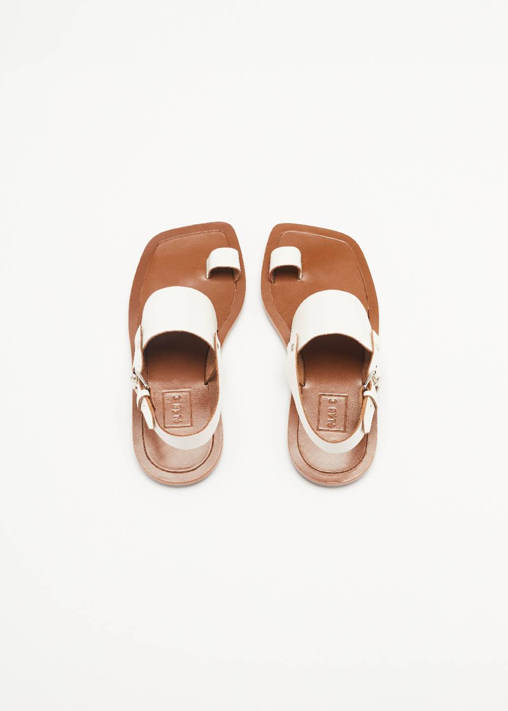 Plan C SANDALI INFRADITO BIANCHI IN PELLE Offerte
