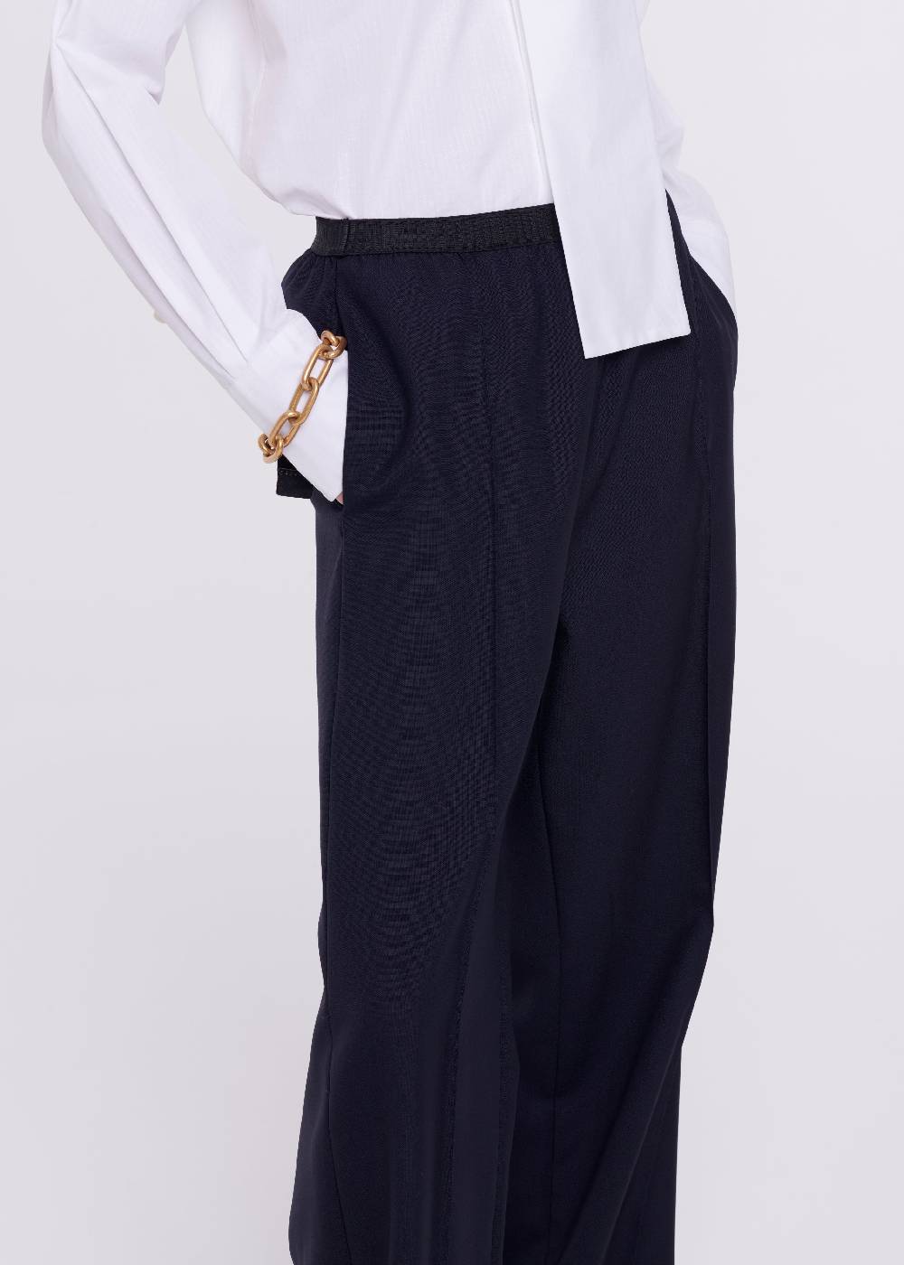 Plan C PANTALONI BLU DI LANA Vendita Economica