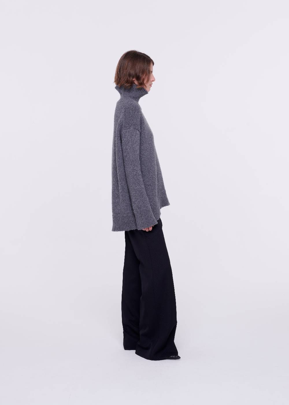 Plan C PANTALONI A GAMBA SVASATA IN LANA Saldi Di Fabbrica