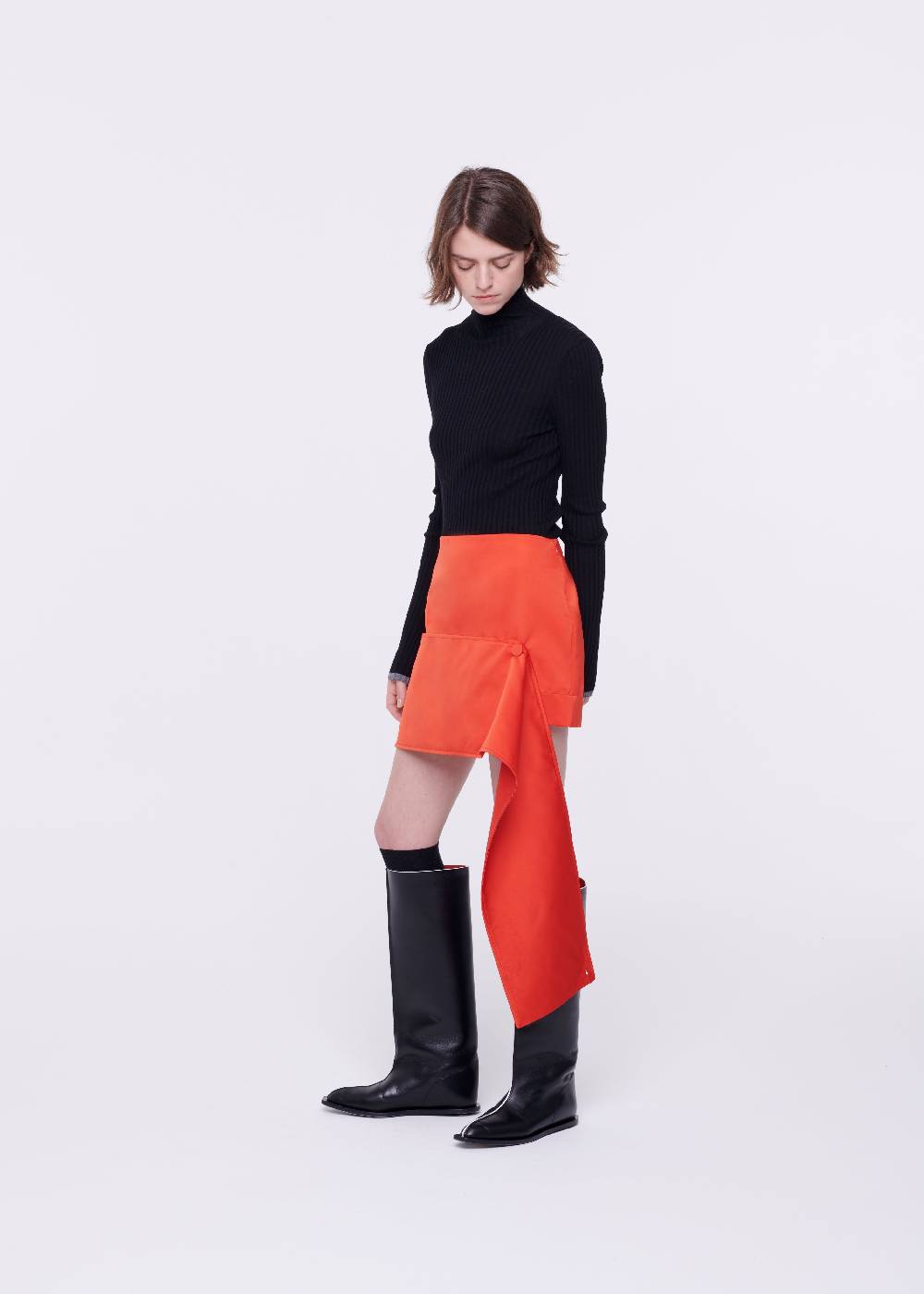 Plan C MINIGONNA ROSSO CORALLO IN DUCHESSE Moda