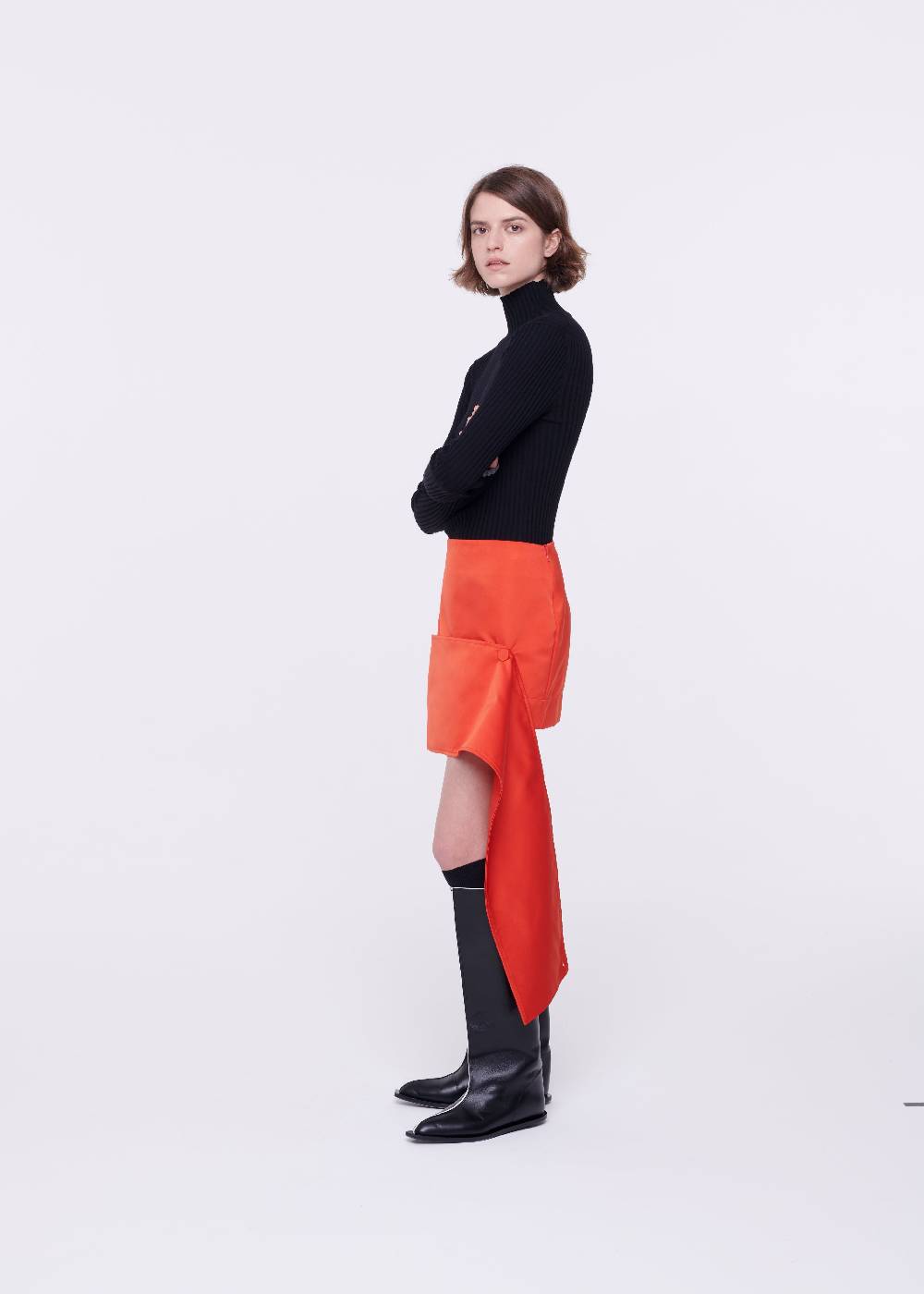 Plan C MINIGONNA ROSSO CORALLO IN DUCHESSE Moda