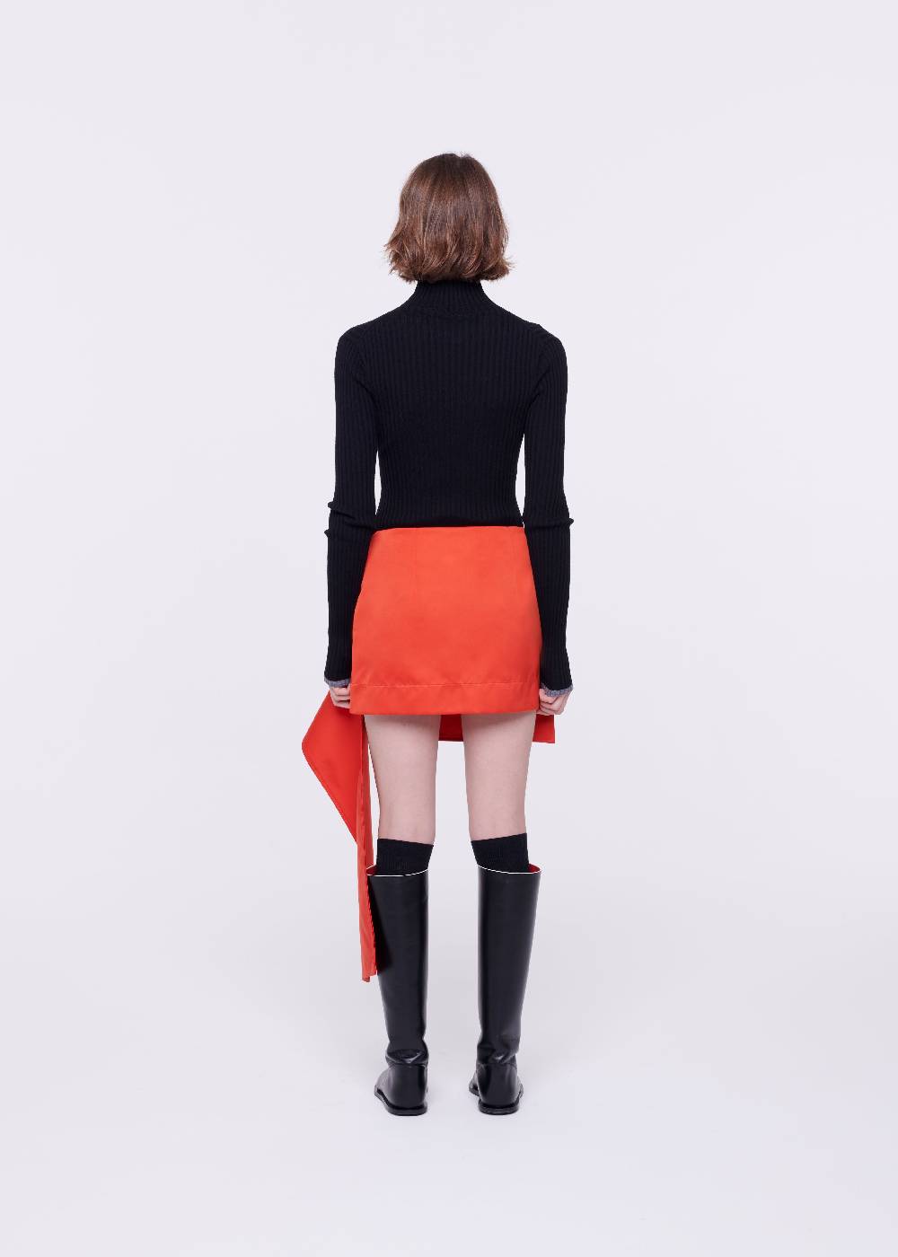 Plan C MINIGONNA ROSSO CORALLO IN DUCHESSE Moda