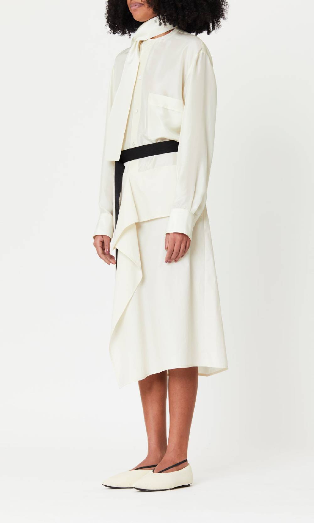 Plan C ABITO MIDI A PANNELLI CON FOULARD 2025
